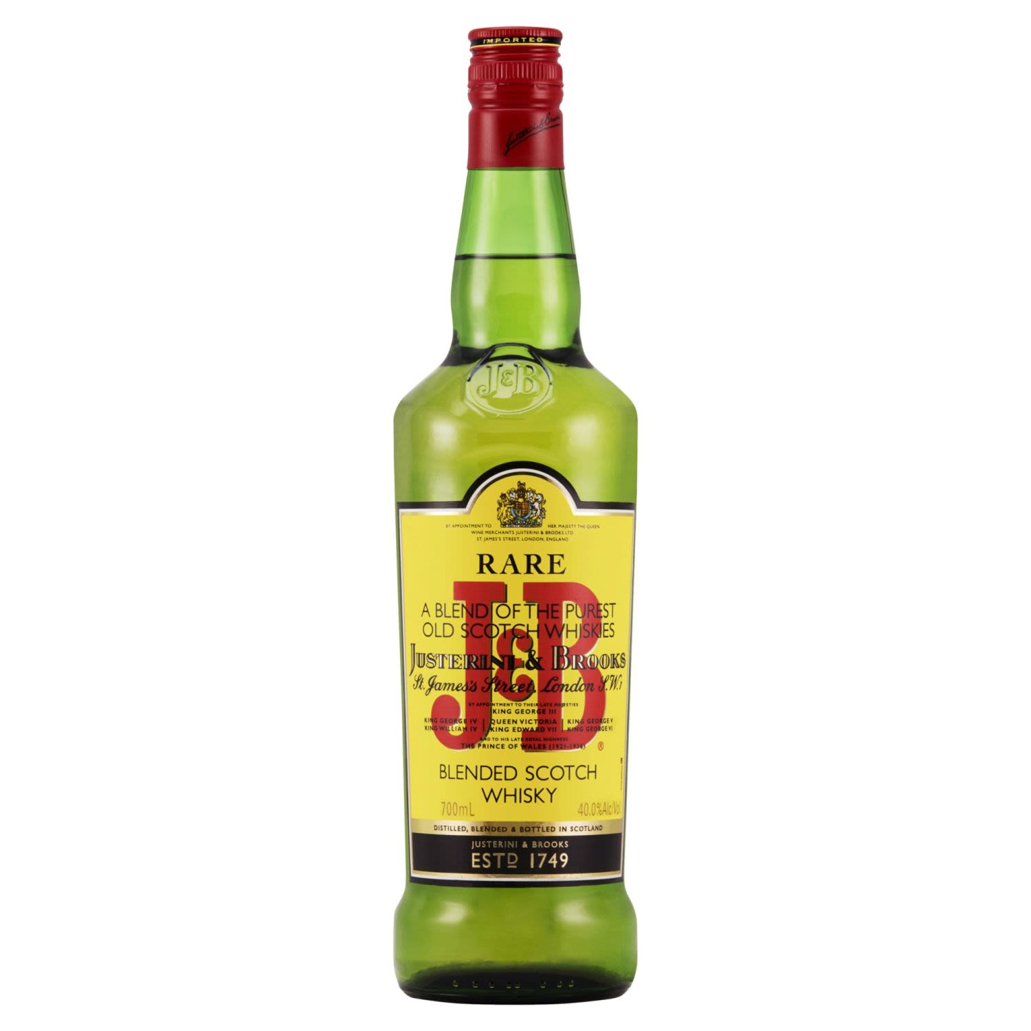 J&B Rare Blended Scotch Whisky 700mL Bottle