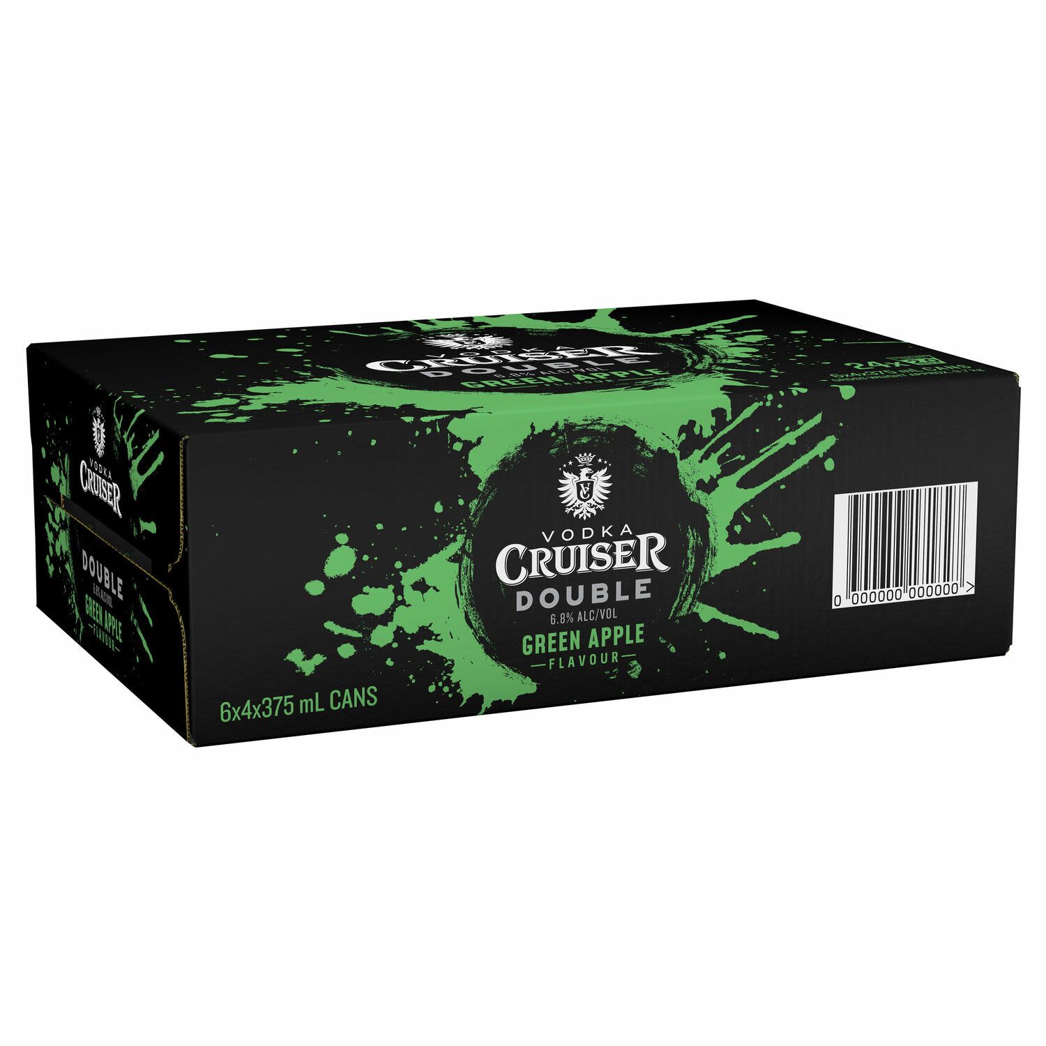 Vodka Cruiser Double Green Apple 6.8% Can 375mL 24 Pack