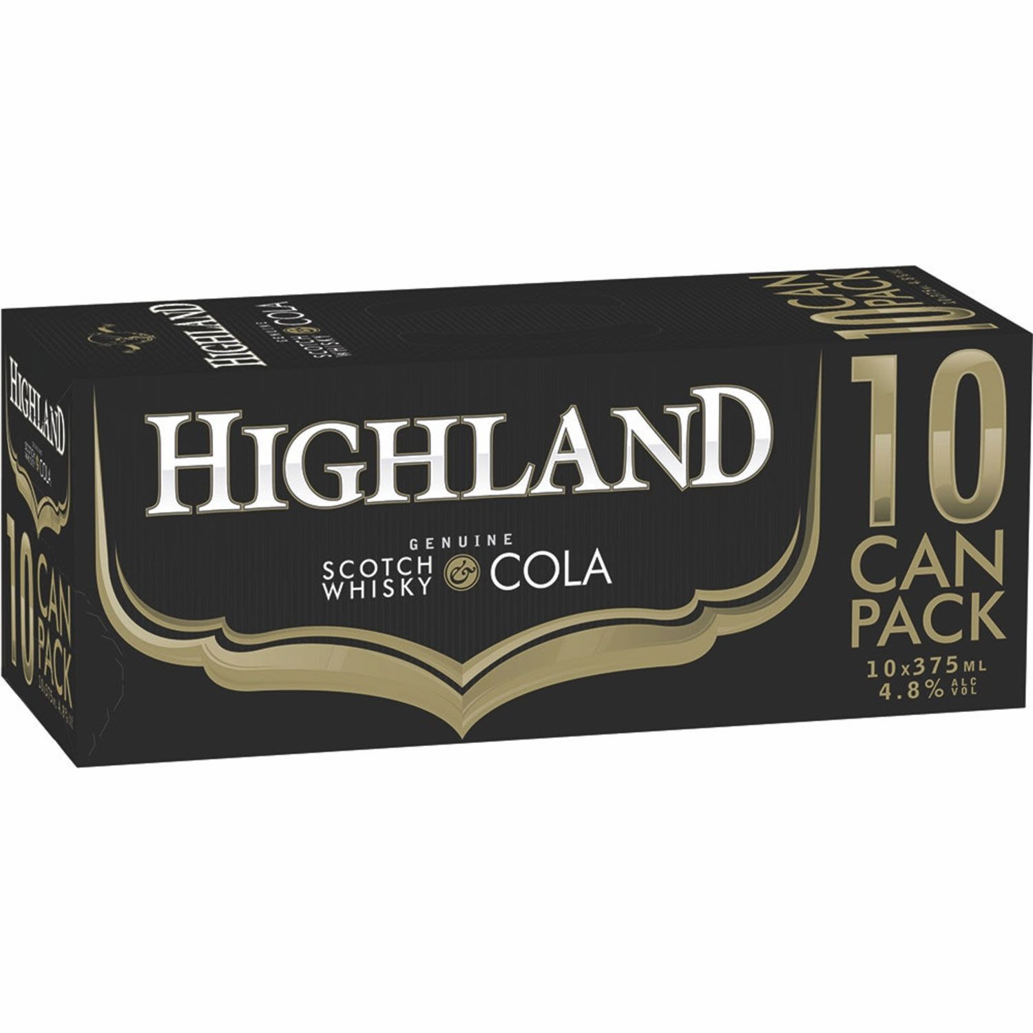 Highland Genuine Scotch Whisky & Cola 4.8% Can 375mL 10 Pack
