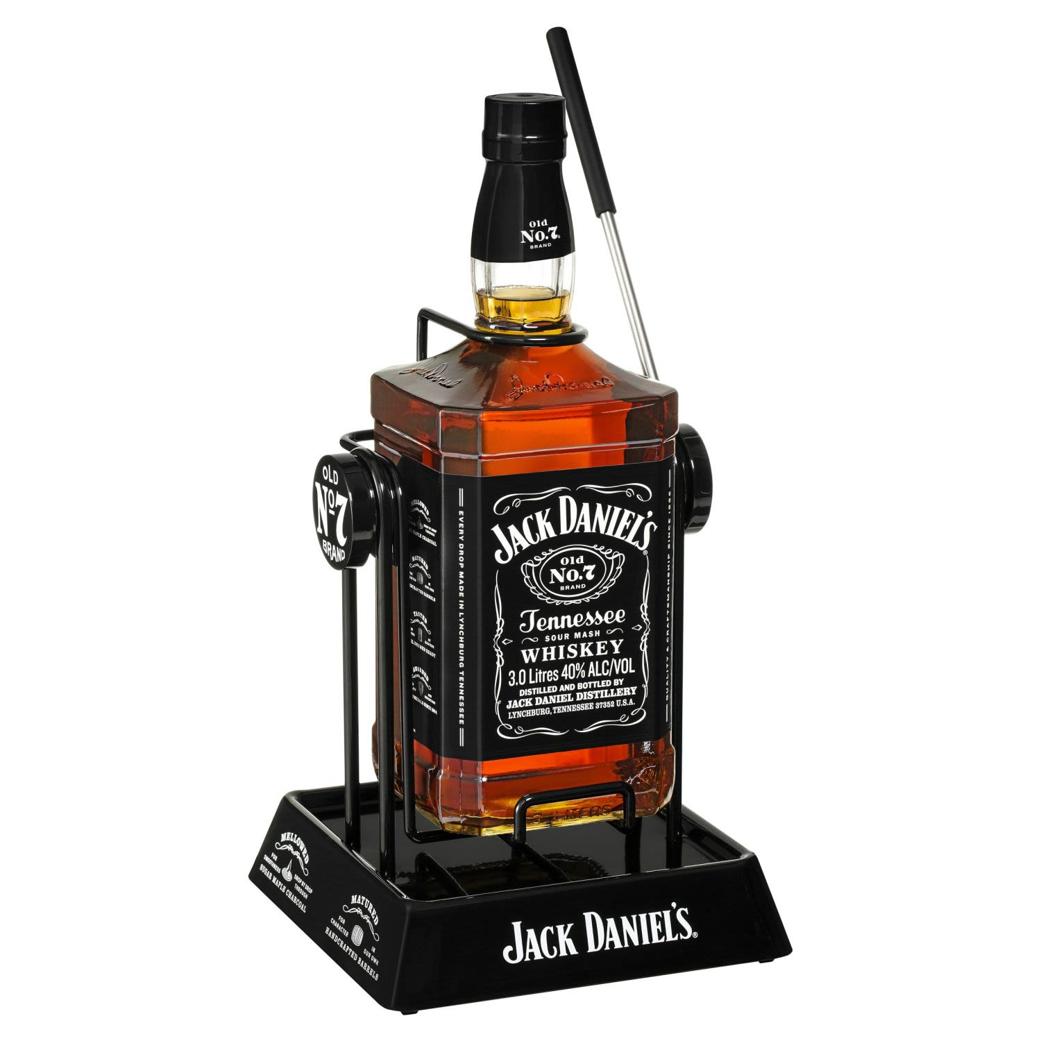 Jack Daniel's & Cradle 3L<br /> <br />Alcohol Volume: 40.00%<br /><br />Pack Format: Bottle<br /><br />Standard Drinks: 94.7<br /><br />Pack Type: Bottle<br /><br />Country of Origin: USA<br />