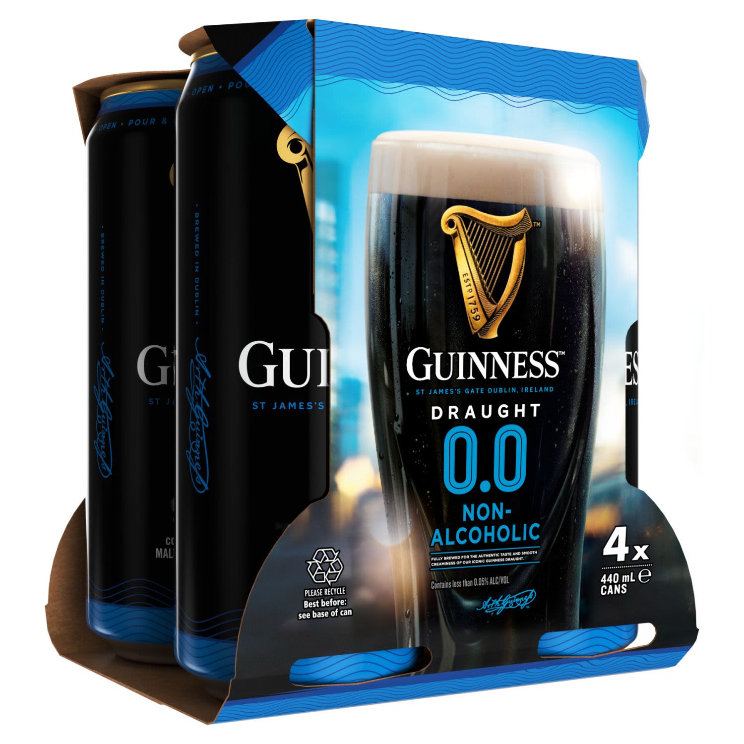 Guinness Draught 0.0 Can 4x440mL