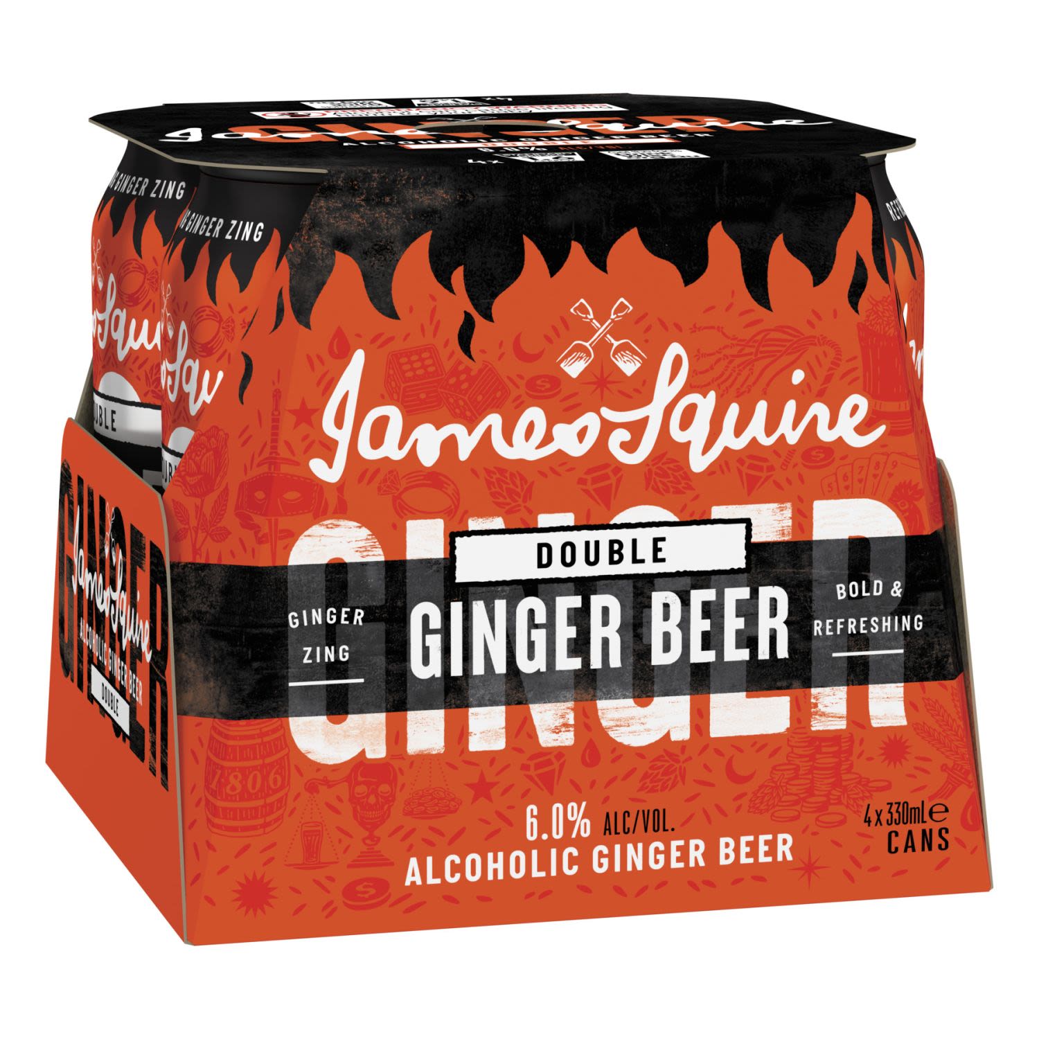 James Squire Ginger Beer DOUBLE 4x330mL Can