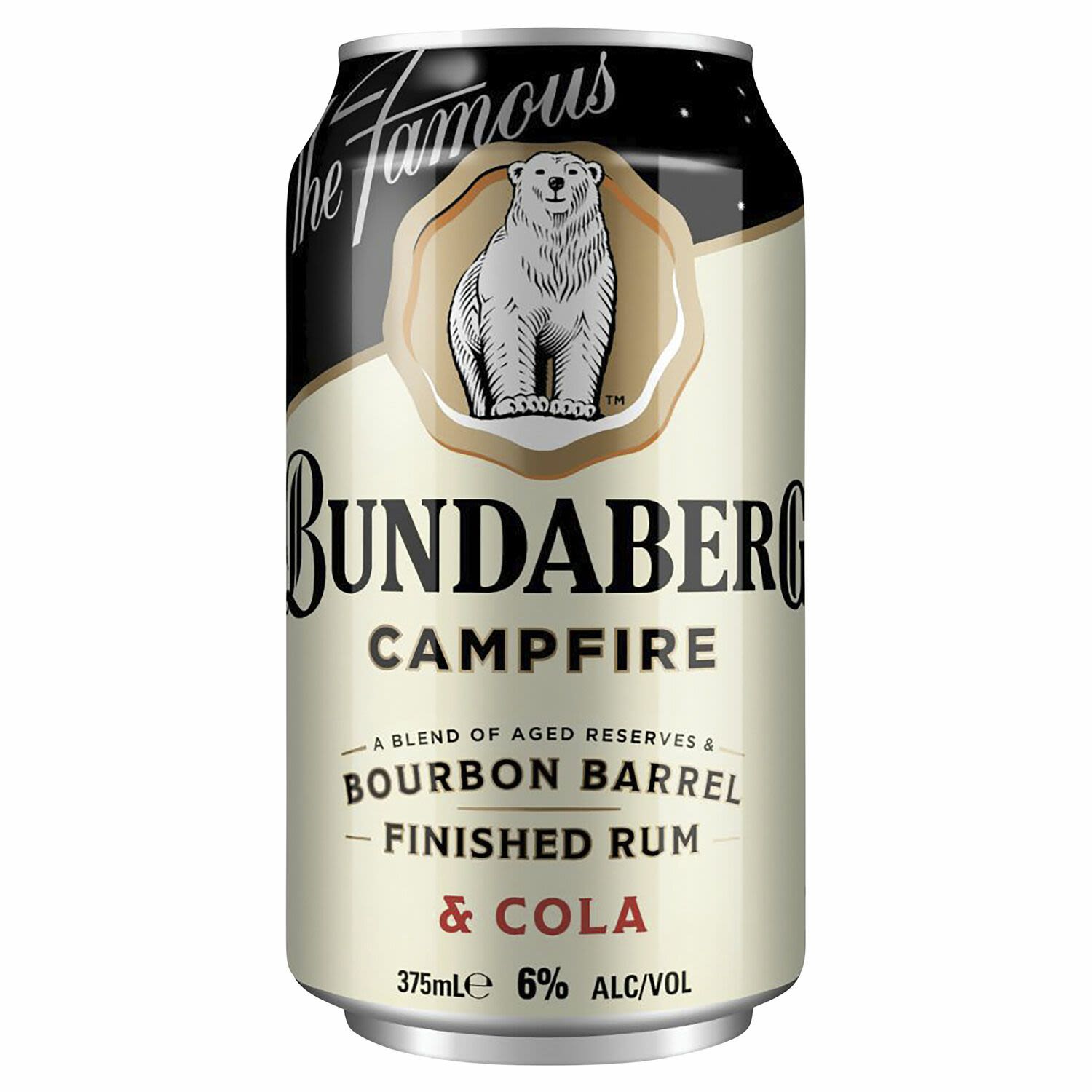 Bundaberg Rum Distillery Bundaberg Campfire Rum & Cola 6% Can 375mL, 375 Millilitre 