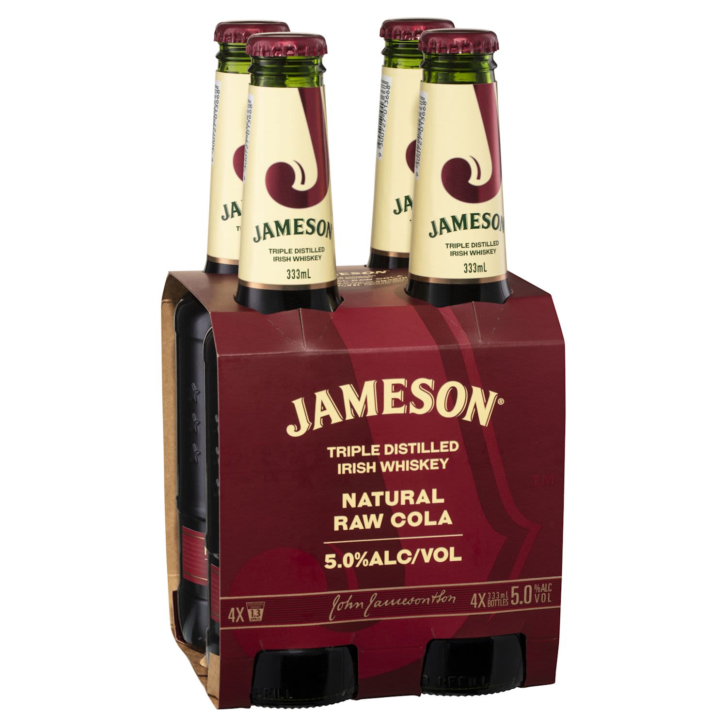 Jameson Irish Whiskey Natural Raw Cola 4 Pack 333mL