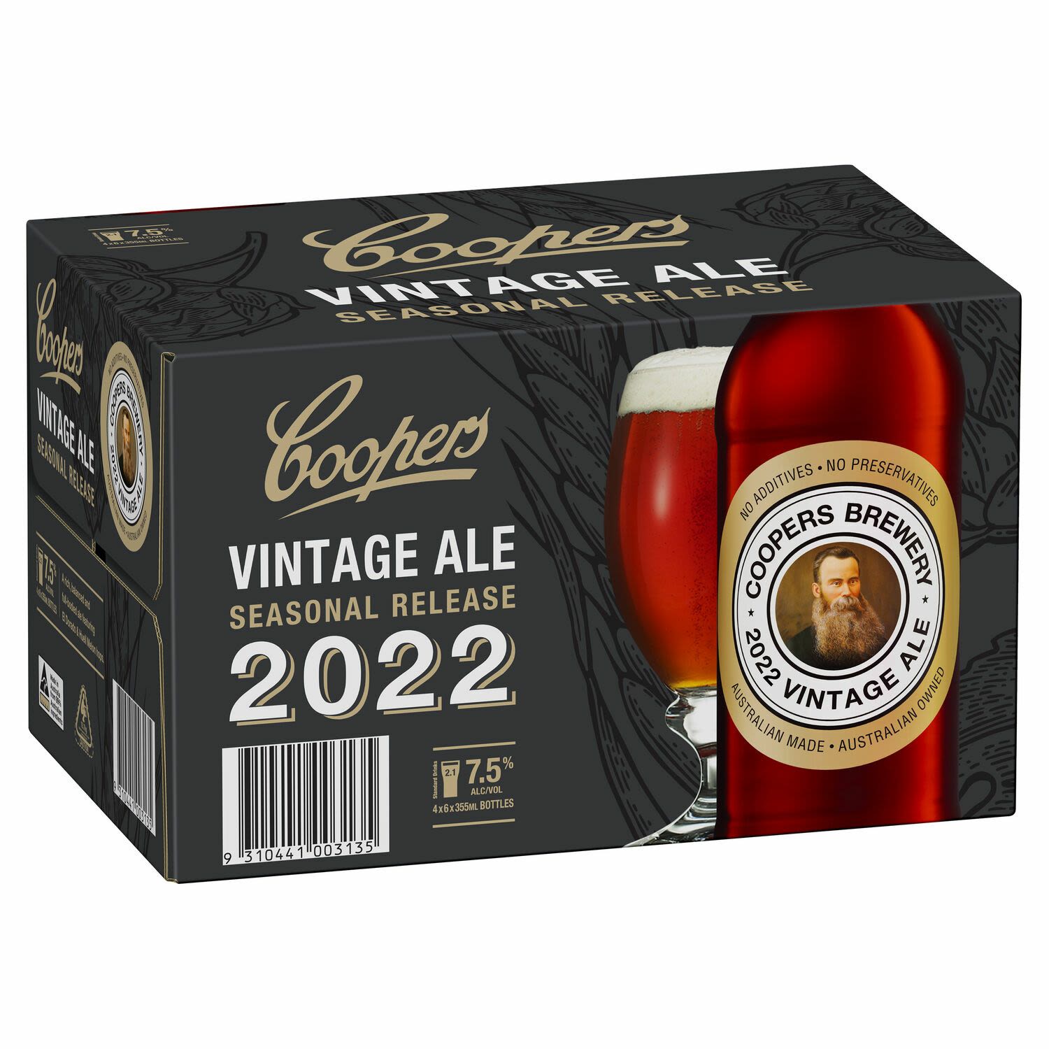 Coopers Vintage Ale Bottle 355mL 24 Pack