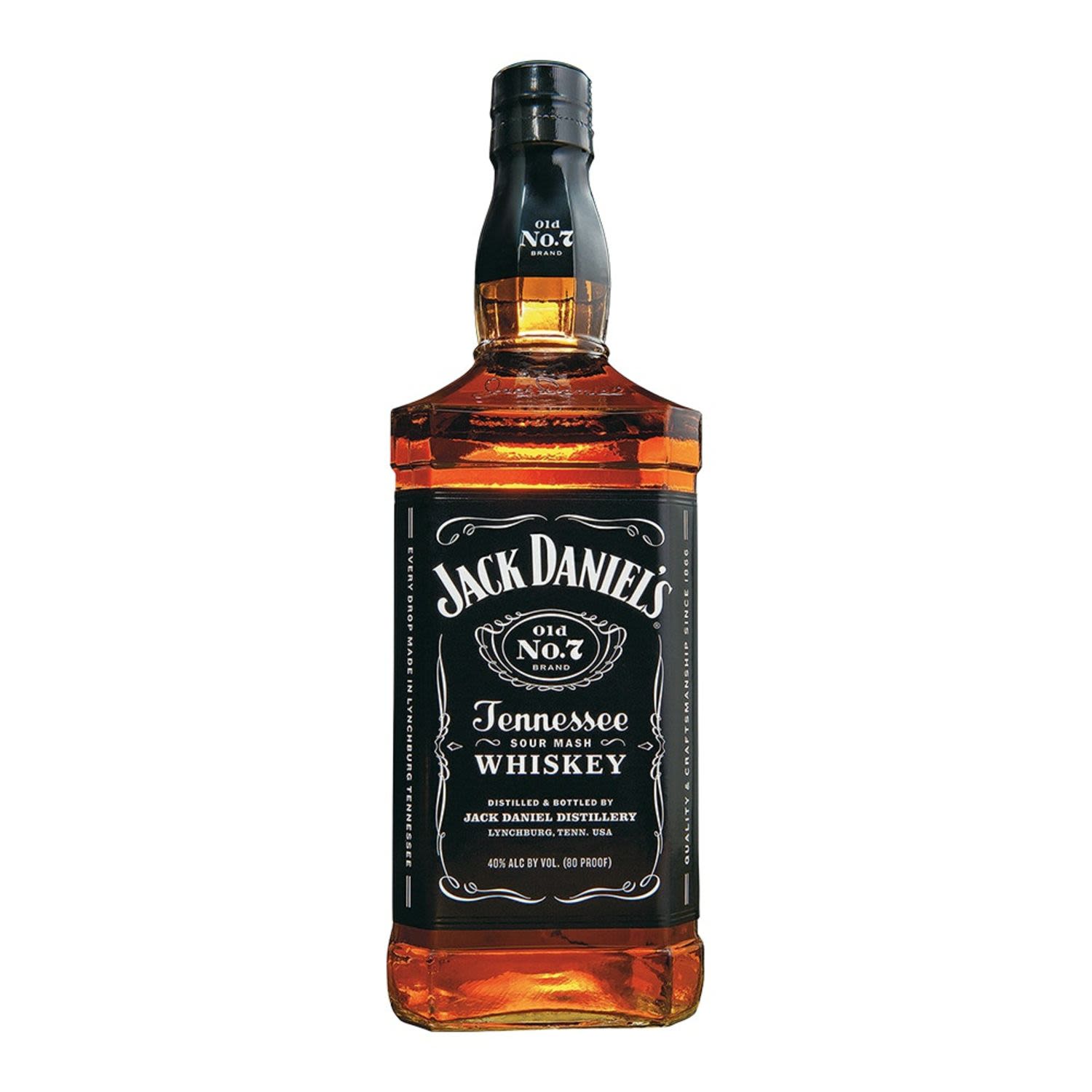 Jack Daniel's Black Label 1L - Jack Daniel's is a brand of Tennessee whiskey and the top-selling American whiskey in the world. It is produced in Lynchburg, Tennessee, by the Jack Daniel Distillery<br /> <br />Alcohol Volume: 40.00%<br /><br />Pack Format: Bottle<br /><br />Standard Drinks: 31.6<br /><br />Pack Type: Bottle<br /><br />Country of Origin: USA<br />