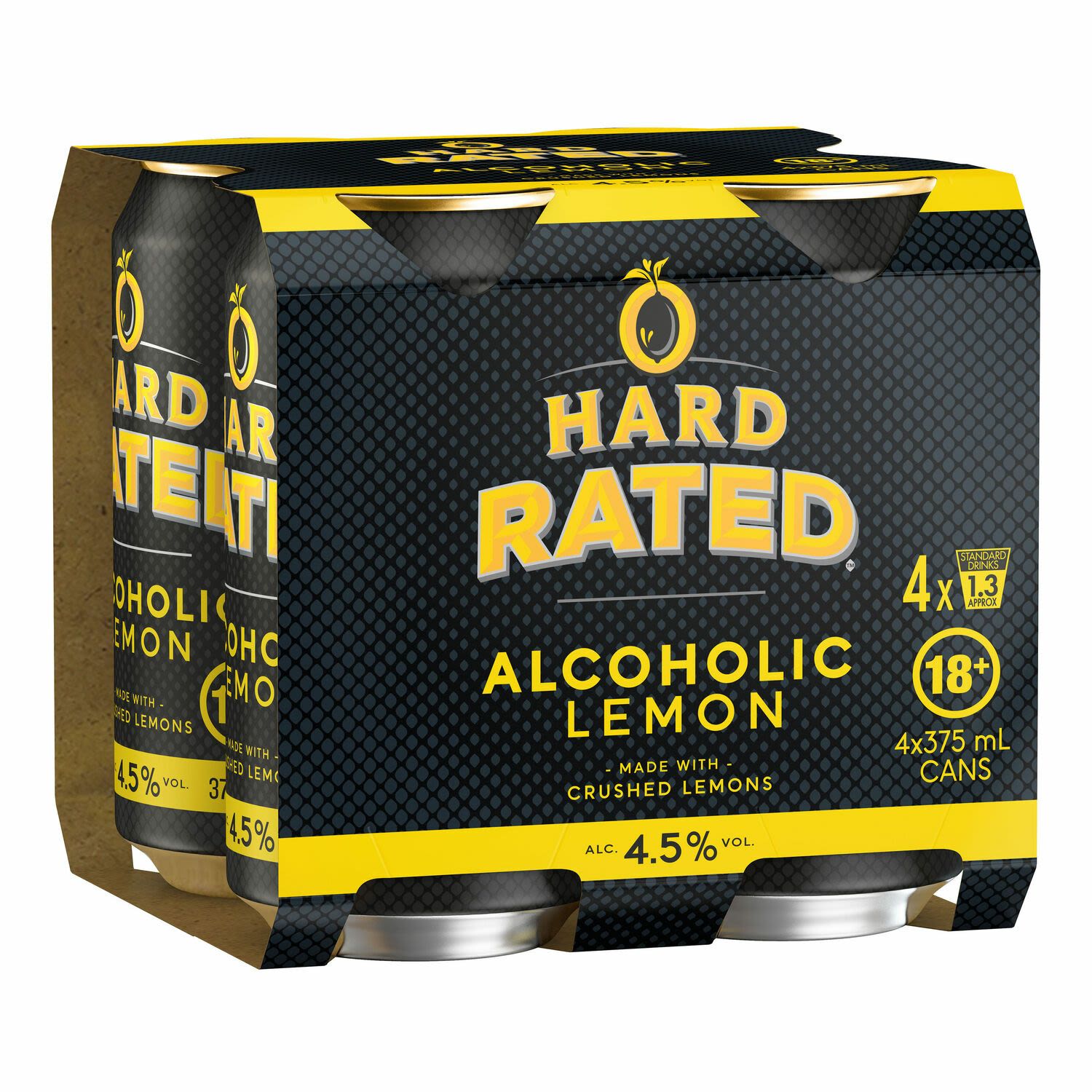Hard Rated Alcoholic Lemon Can 375mL 4 Pack