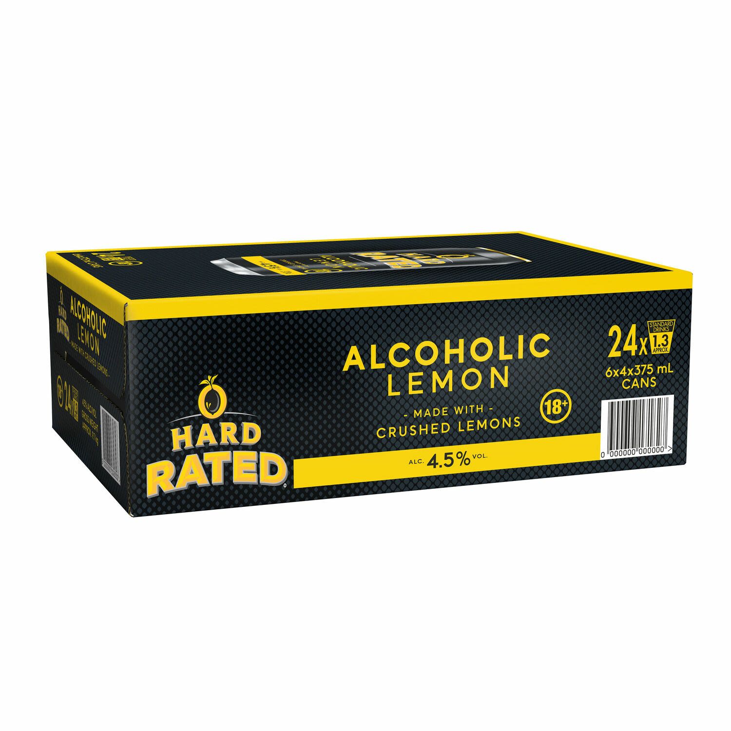 Hard Rated Alcoholic Lemon Can 375mL 24 Pack
