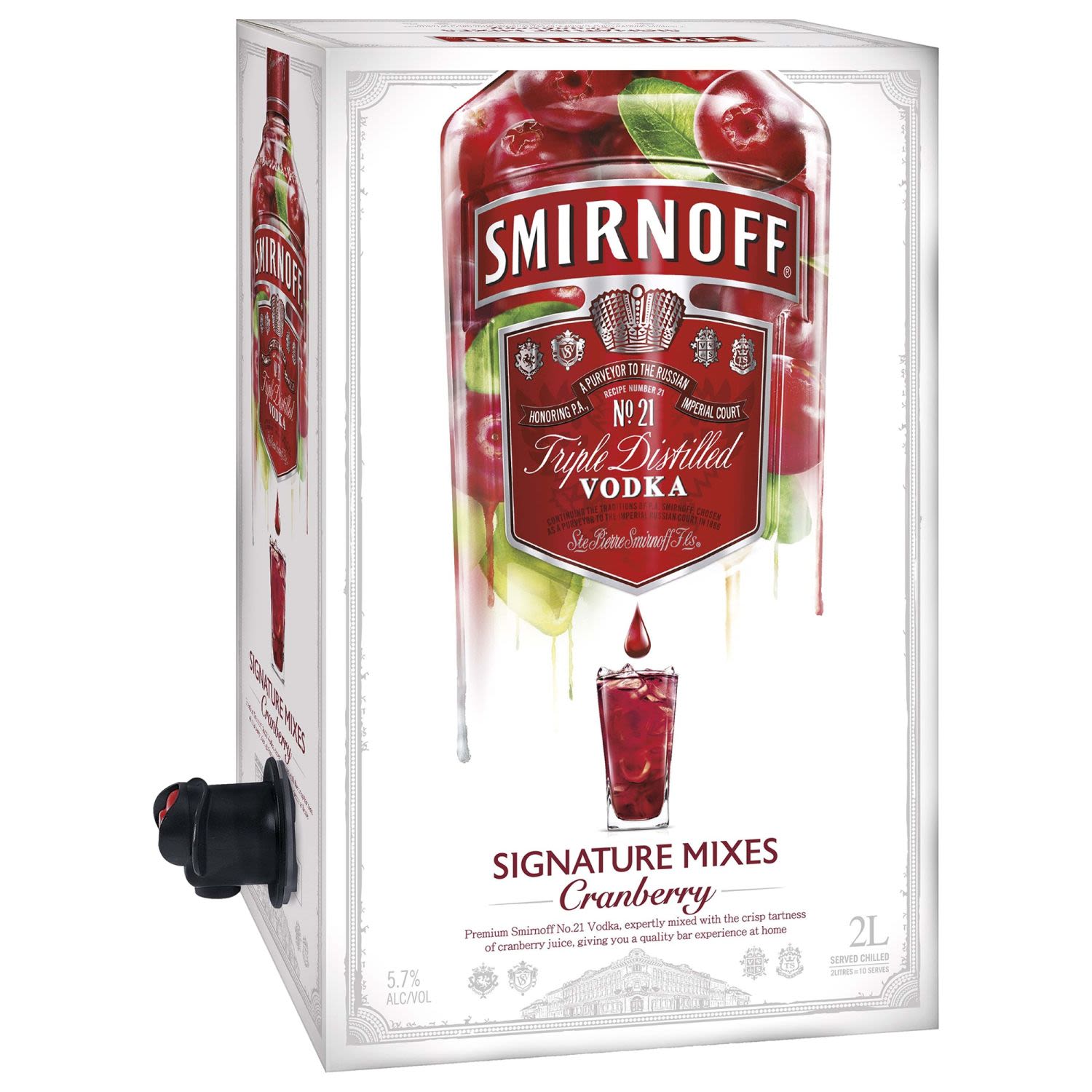 Smirnoff Signature Serves Cranberry 2L Bottle