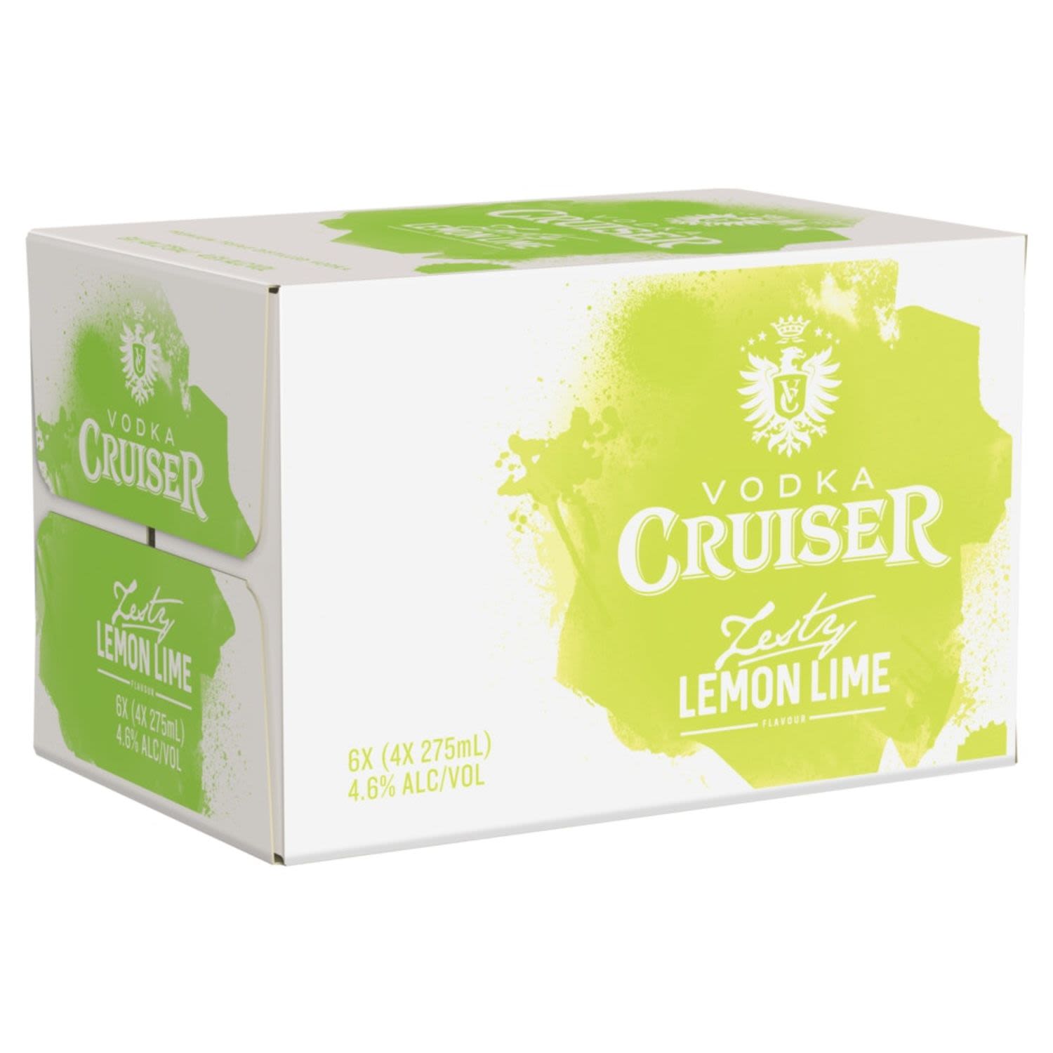 Vodka Cruiser Zesty Lemon Lime Bottle 275mL 24 Pack