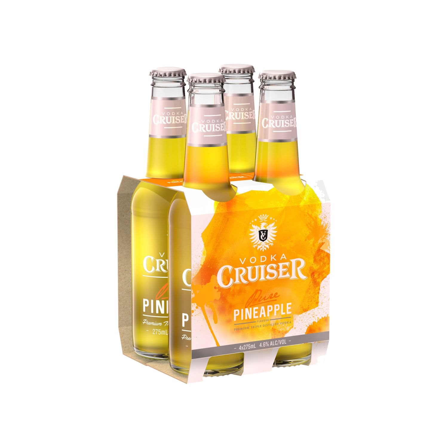 Vodka Cruiser Pure Pineapple Bottle 275mL 4 Pack