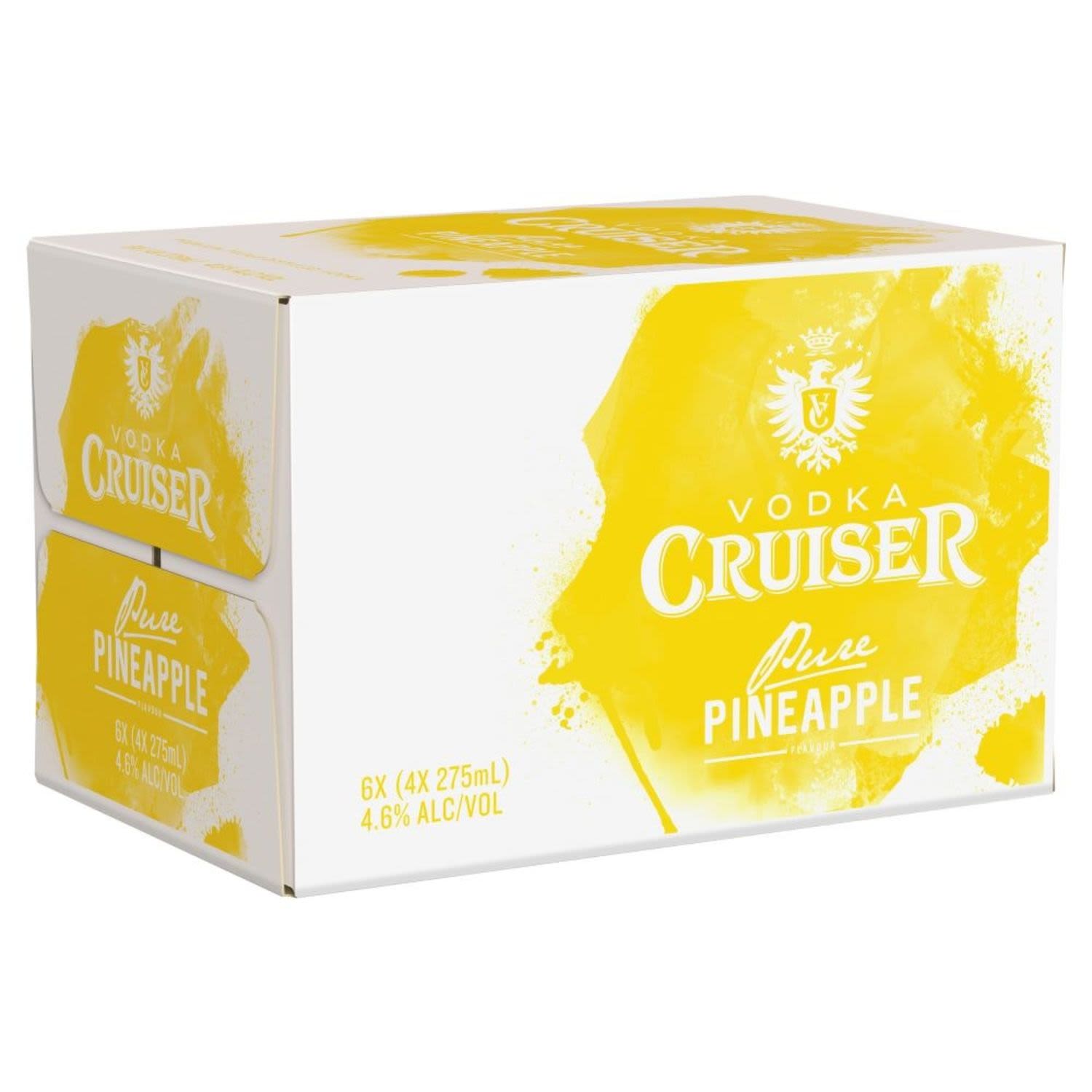 Vodka Cruiser Pure Pineapple Bottle 275mL 24 Pack