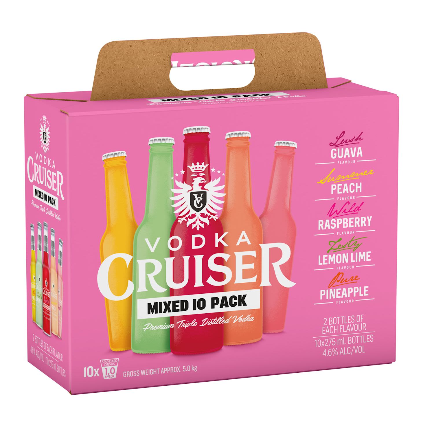 Vodka Cruiser Mixed Pack Bottle 275mL 10 Pack