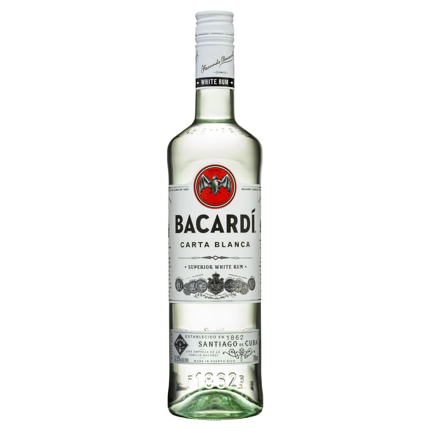 Bacardi Superior Original Premium Rum, expertly crafted by Maestros De Ron Bacardi. This rum has light vanilla notes, developed in oak barrels, and is perfect for mixing.<br /> <br />Alcohol Volume: 37.50%<br /><br />Pack Format: Bottle<br /><br />Standard Drinks: 21<br /><br />Pack Type: Bottle<br /><br />Country of Origin: Puerto Rico<br />