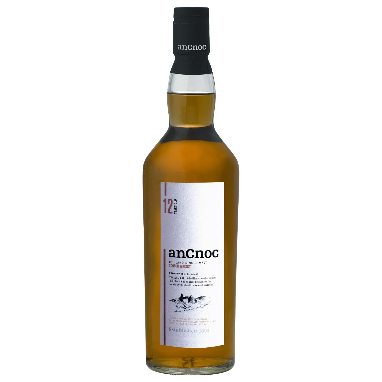 anCnoc 12 Year Old Scotch Whisky 700mL Bottle