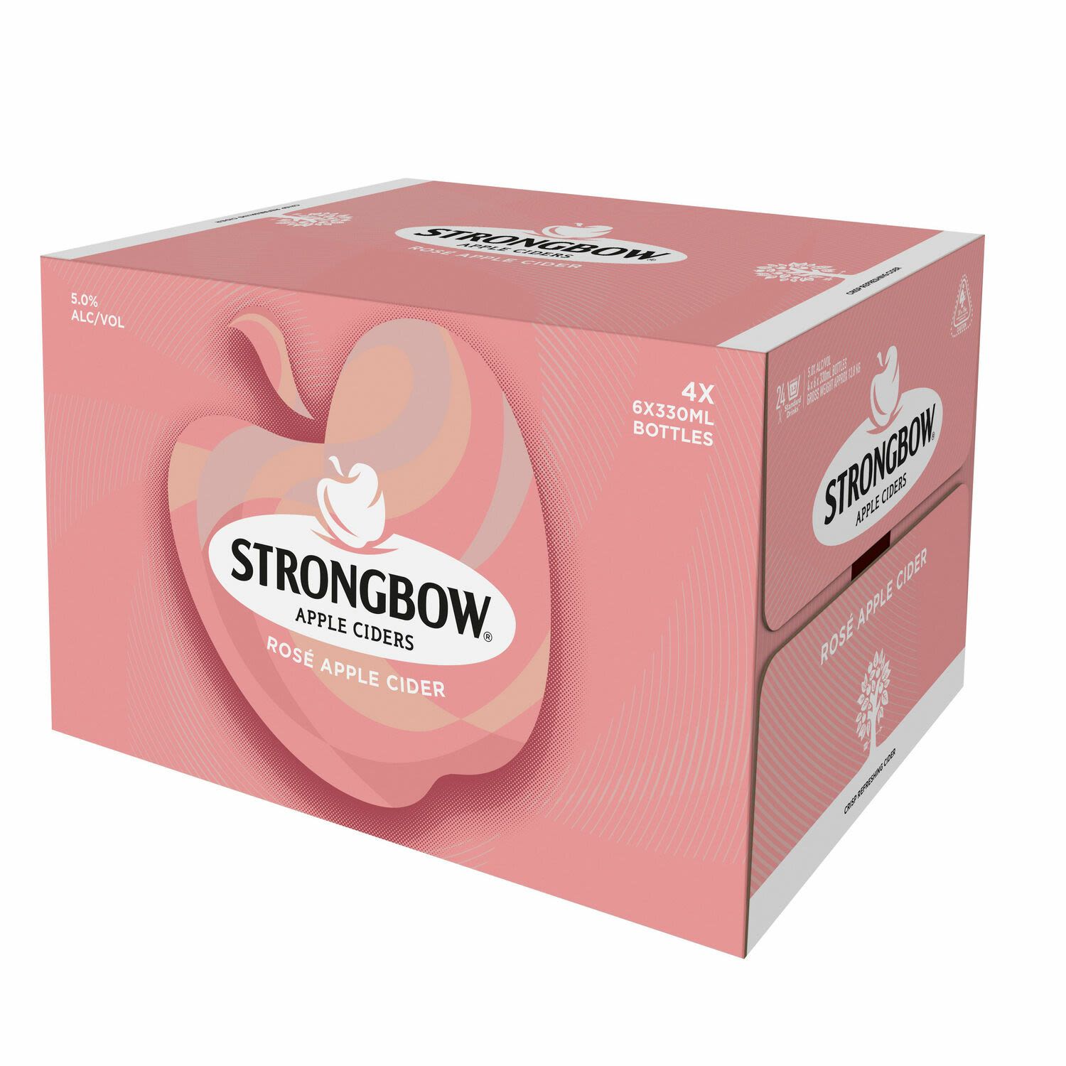 Strongbow Rose Apple Cider Bottle 330mL 24 Pack