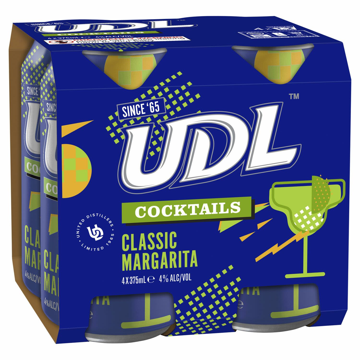 UDL Cocktails Margarita Can 375mL 4 Pack