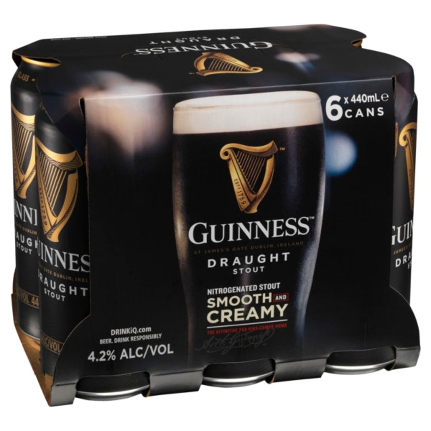 Guinness Draught Can 440mL 6 Pack