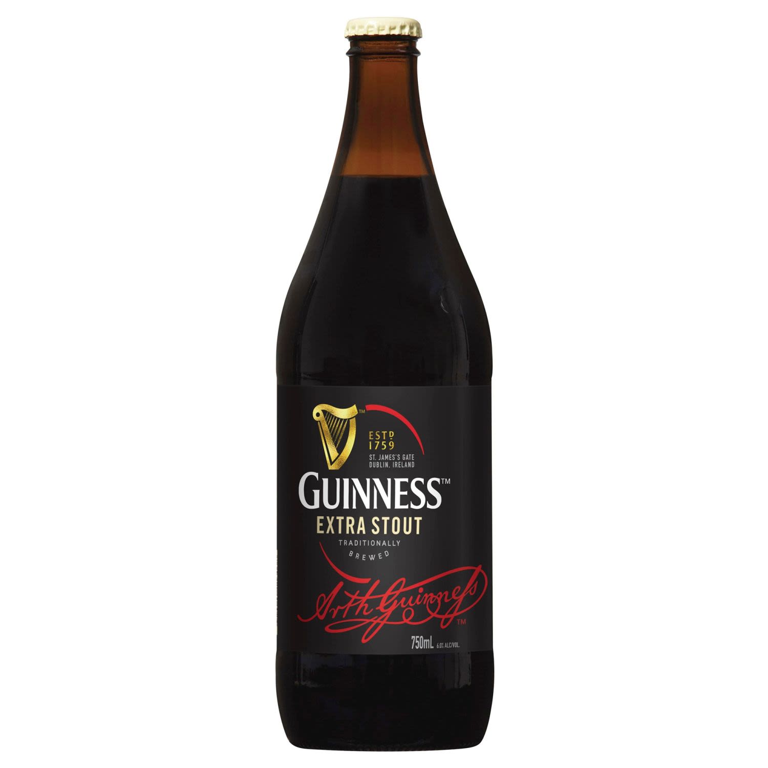 The crisp hint of roasted barley, the fresh breeze of hops. The refreshing bite. The bittersweet reward. Pure beauty; pure Guinness.<br /> <br />Alcohol Volume: 6.00%<br /><br />Pack Format: Bottle<br /><br />Standard Drinks: 3.6</br /><br />Pack Type: Bottle<br /><br />Country of Origin: Ireland<br />