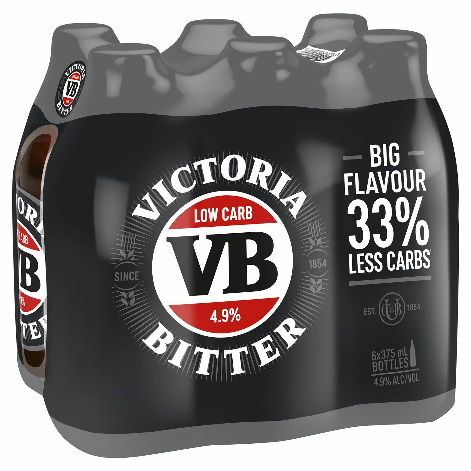 Victoria Bitter Low Carb Bottle 375mL 6 Pack