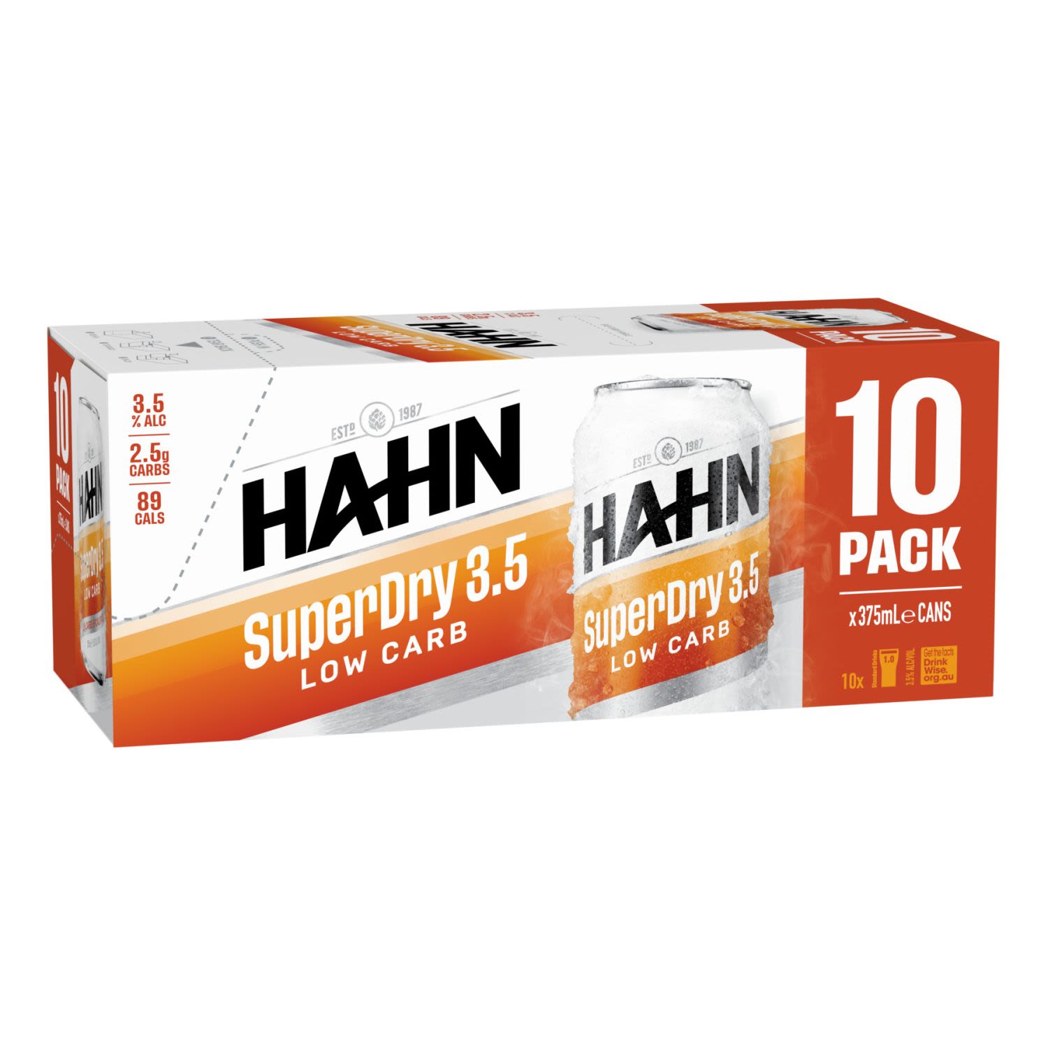 Hahn SuperDry 3.5% Can 375mL Can 10 Pack