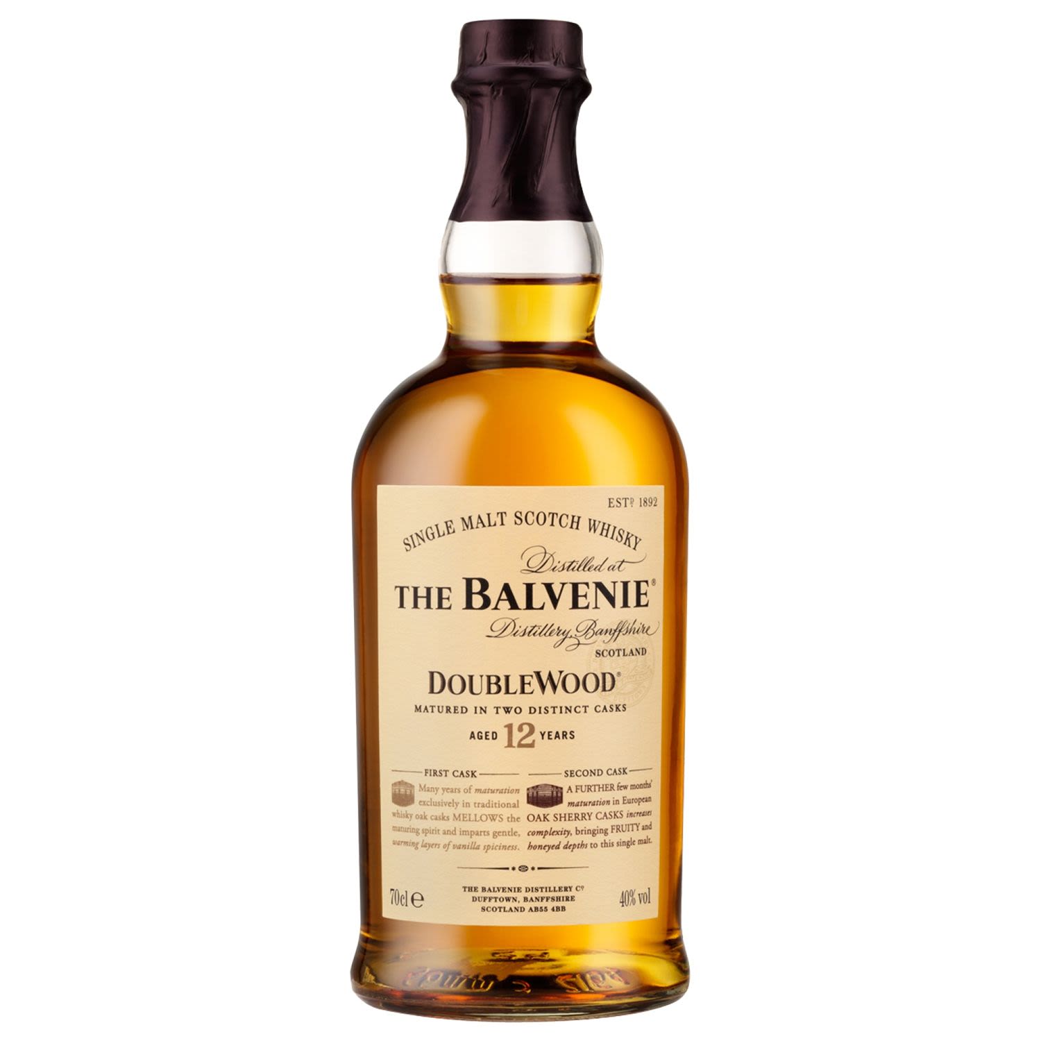 The Balvenie 12 Year Old DoubleWood Scotch Whisky 700mL Bottle