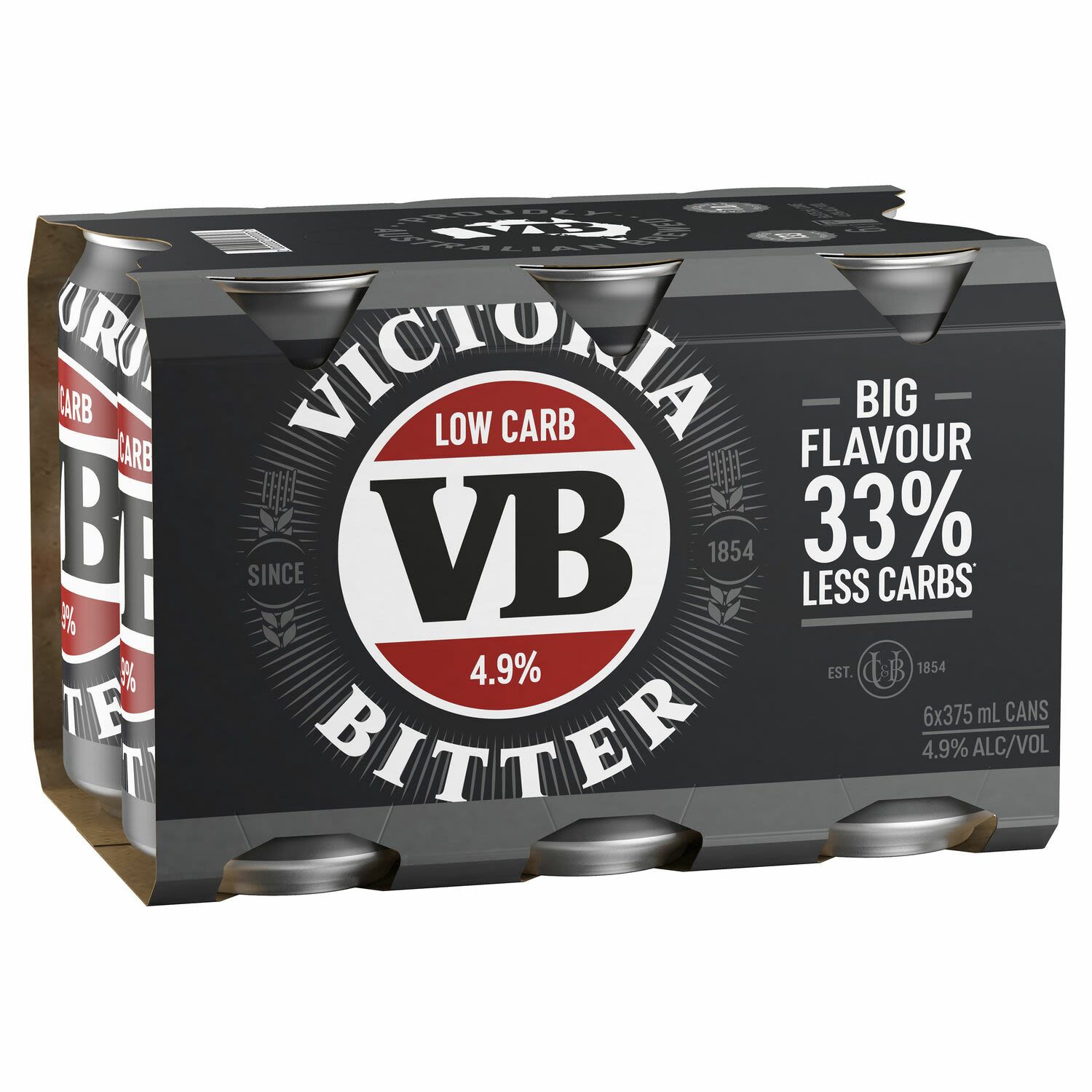 Victoria Bitter Low Carb Can 375mL 6 Pack
