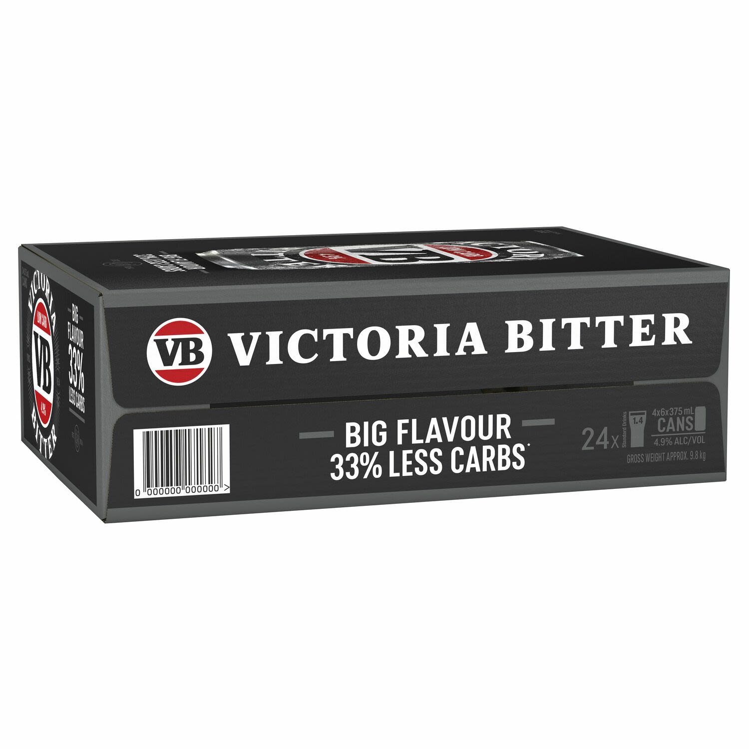 Victoria Bitter Low Carb Can 375mL 24 pack