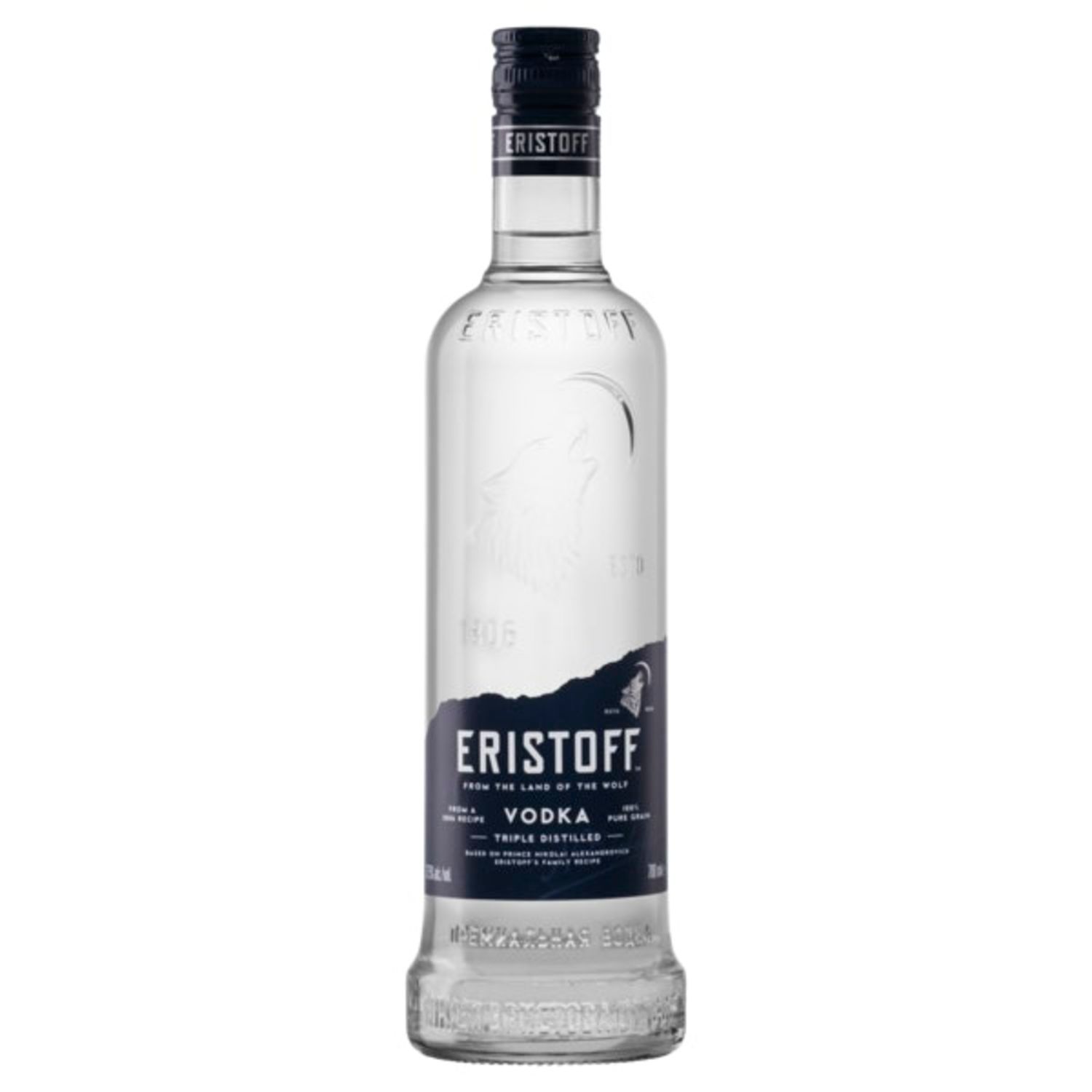Eristoff Vodka 700mL<br /> <br />Alcohol Volume: 37.50%<br /><br />Pack Format: Bottle<br /><br />Standard Drinks: 21</br /><br />Pack Type: Bottle<br /><br />Country of Origin: France<br />
