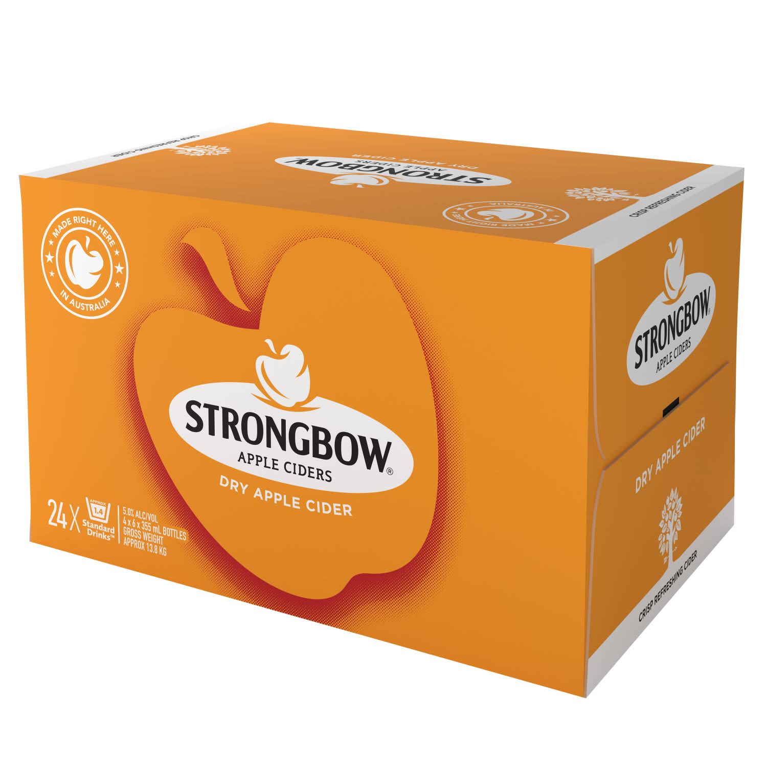 Strongbow Dry Apple Cider Bottle 355mL 24 Pack