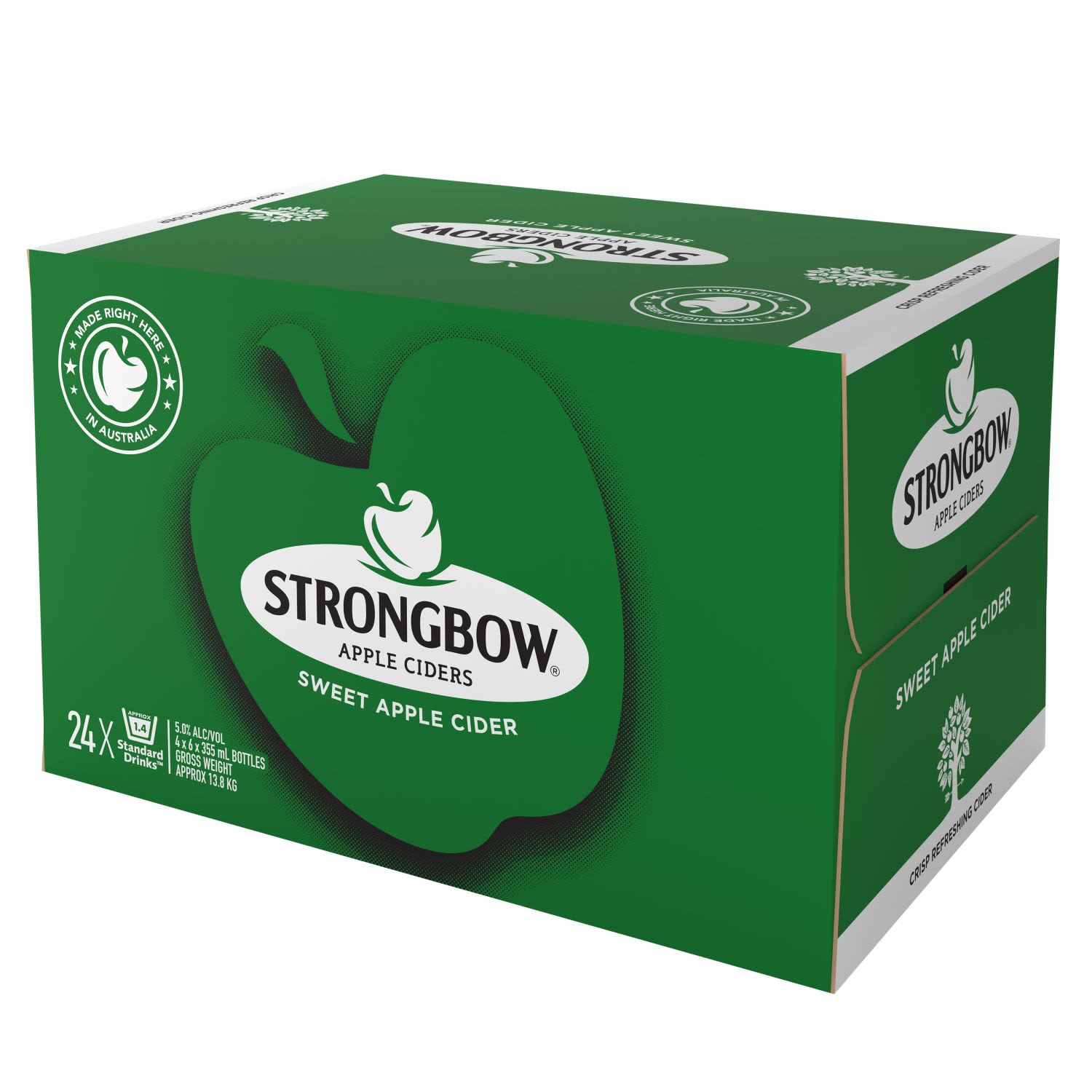 Strongbow Sweet Apple Cider Bottle 355mL 24 Pack