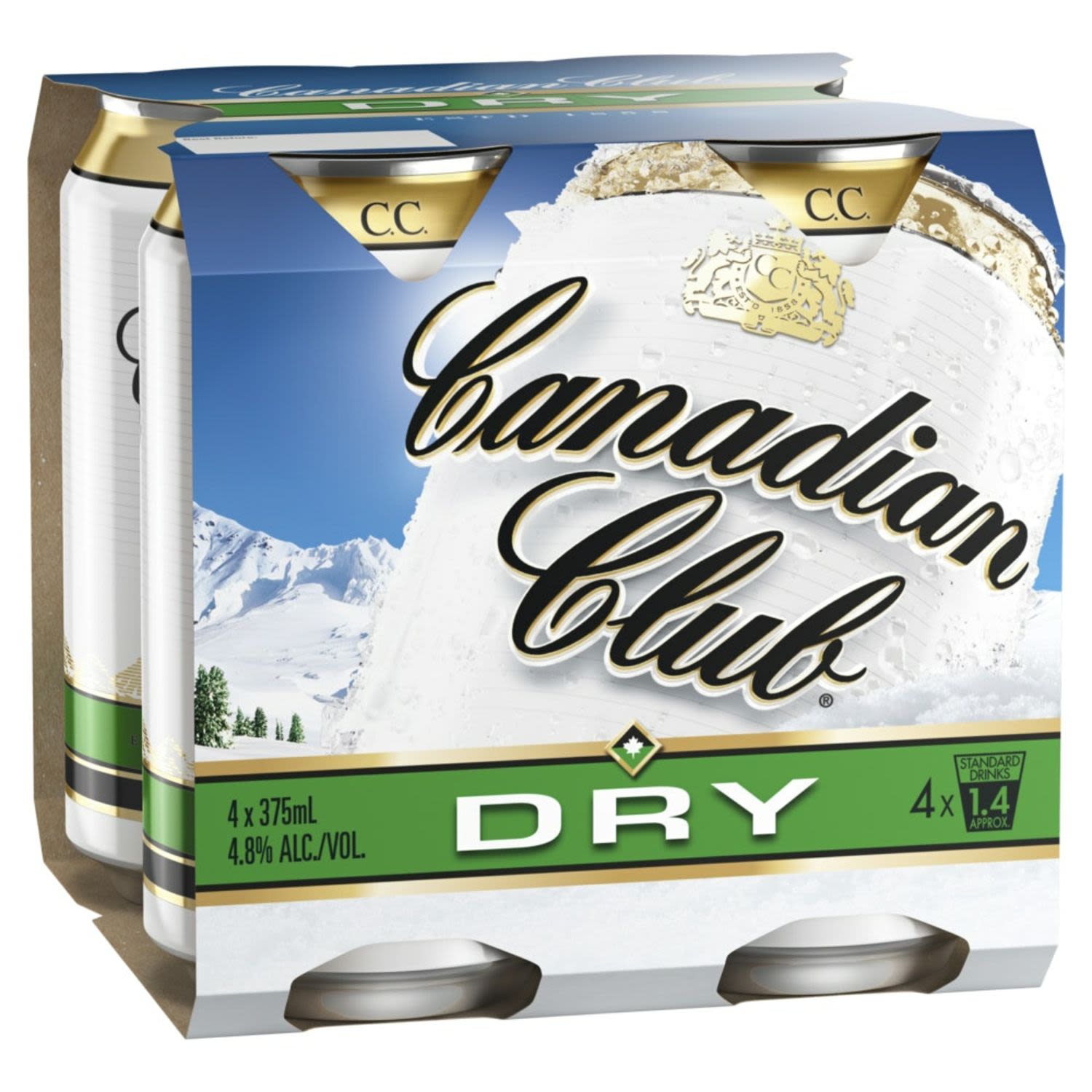 Canadian Club & Dry Can 375mL 4 Pack