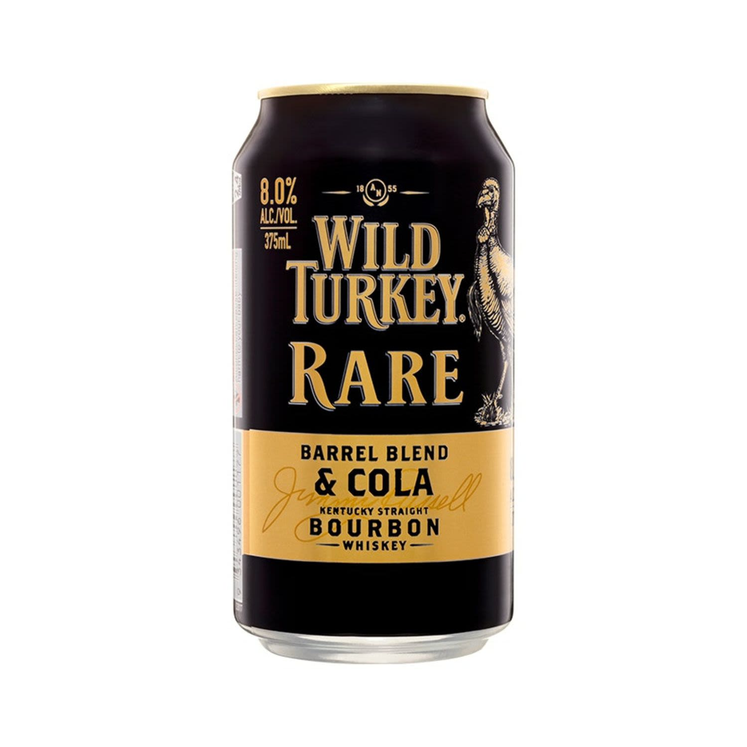 Wild Turkey Rare & Cola 8% Can 375mL 4 Pack
