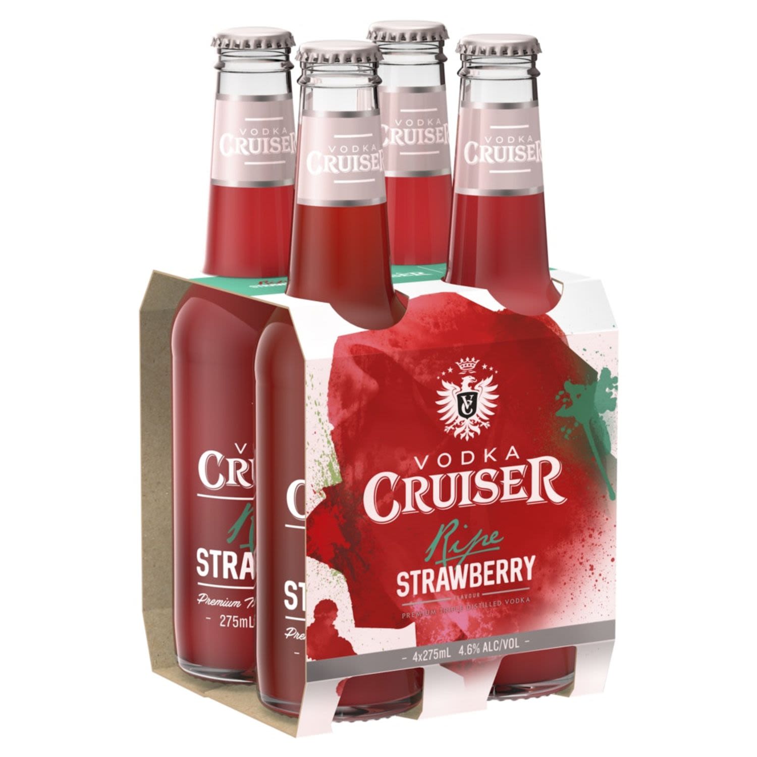 Vodka Cruiser Ripe Strawberry Bottle 275mL 4 Pack