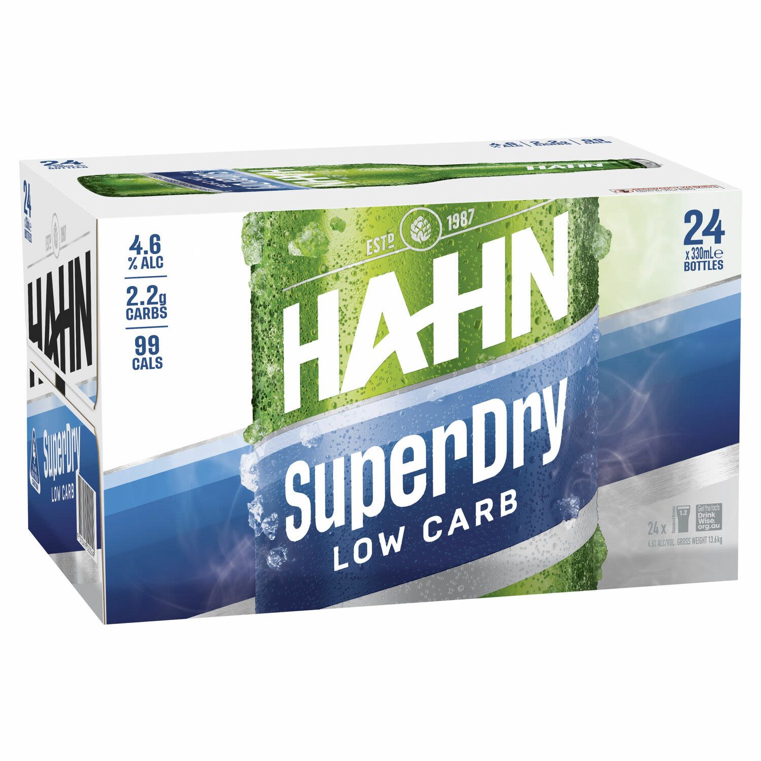 Hahn SuperDry 4.6% Bottle 330mL 24 Pack