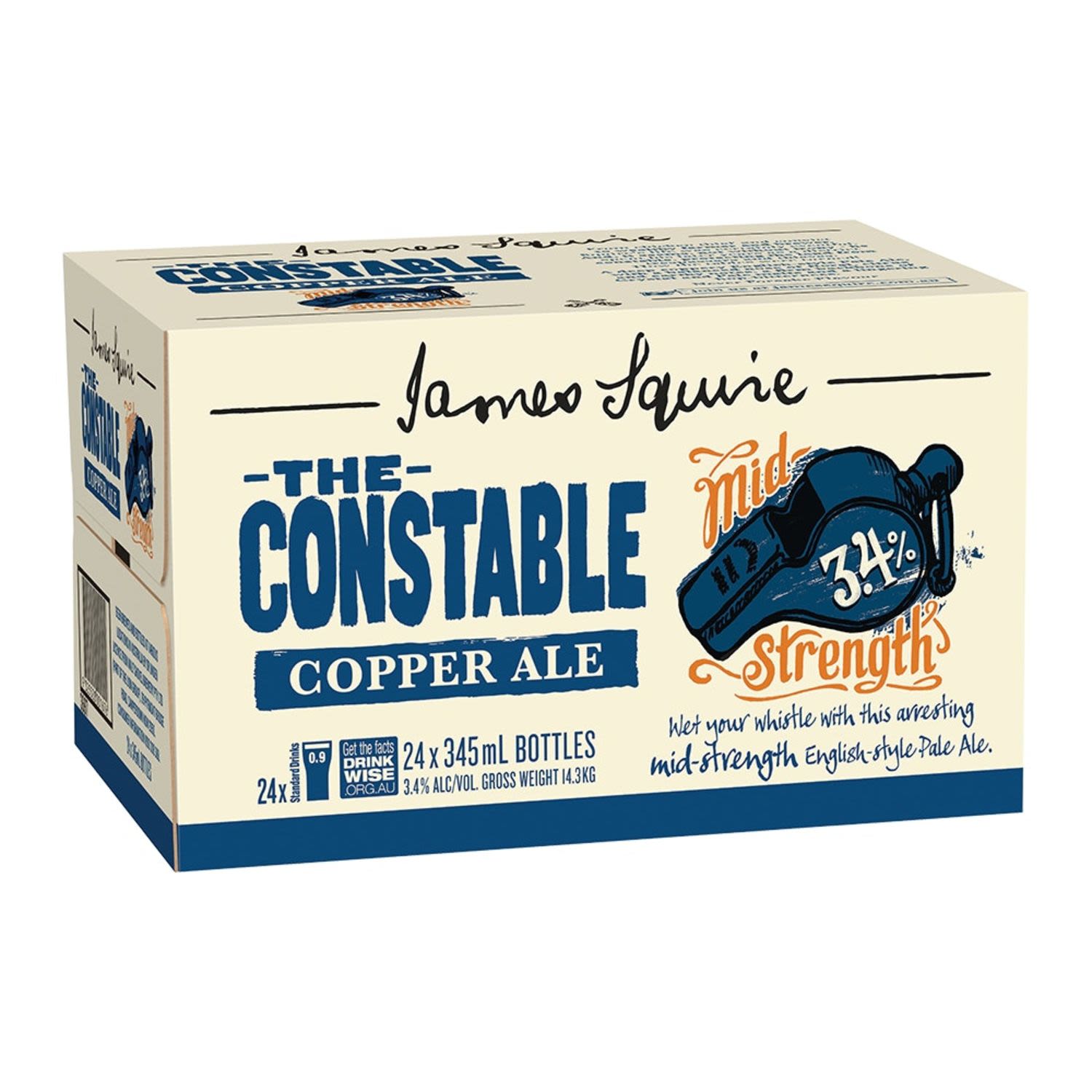 James Squire The Constable Copper Ale Bottle 345mL 24 Pack