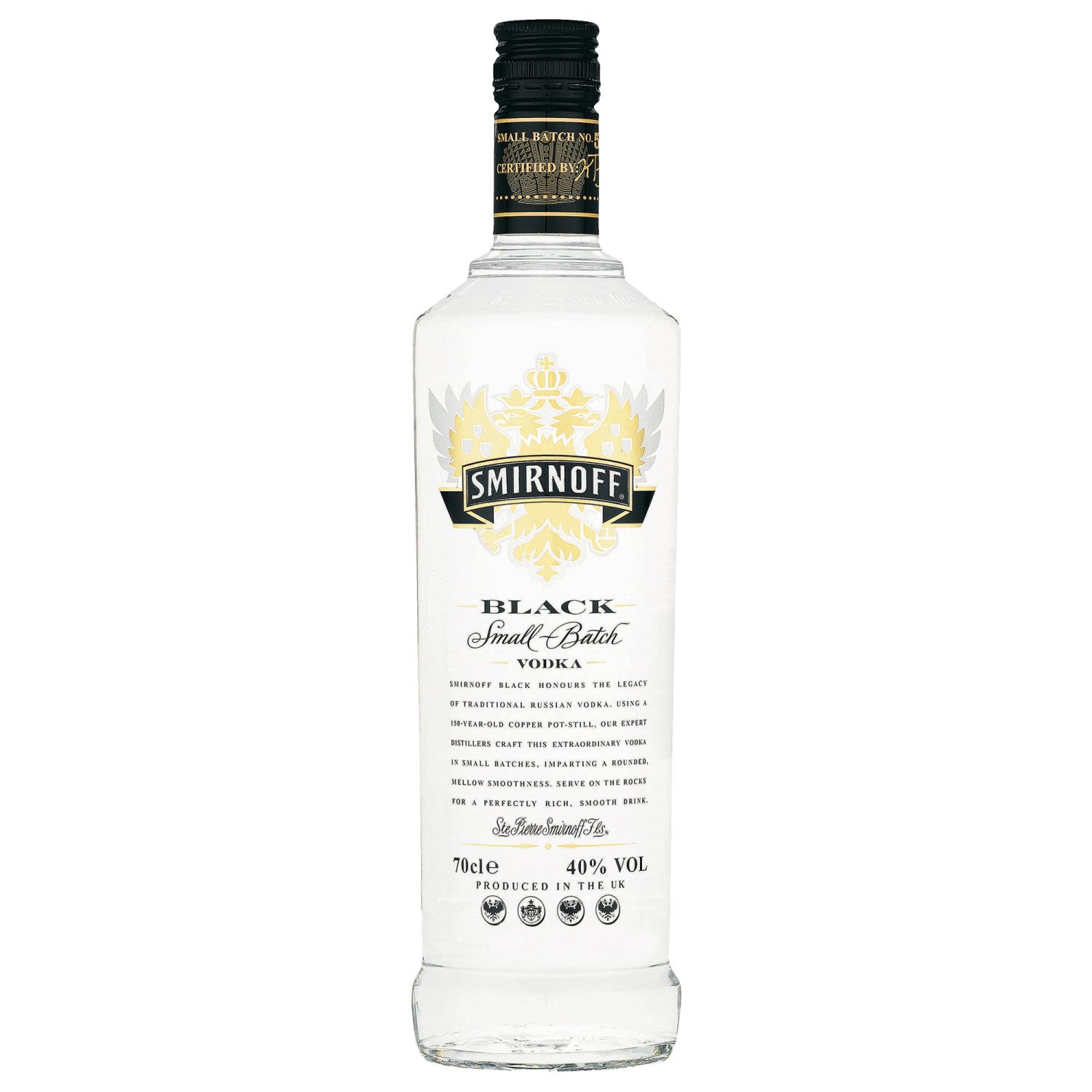 Smirnoff Black Label Vodka 700mL Bottle