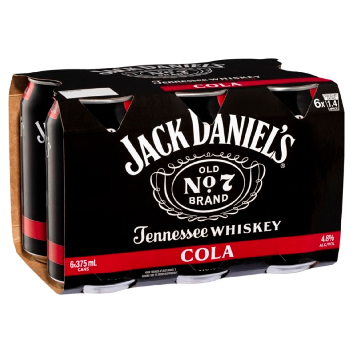 Jack Daniel's & Cola Can 375mL 6 Pack