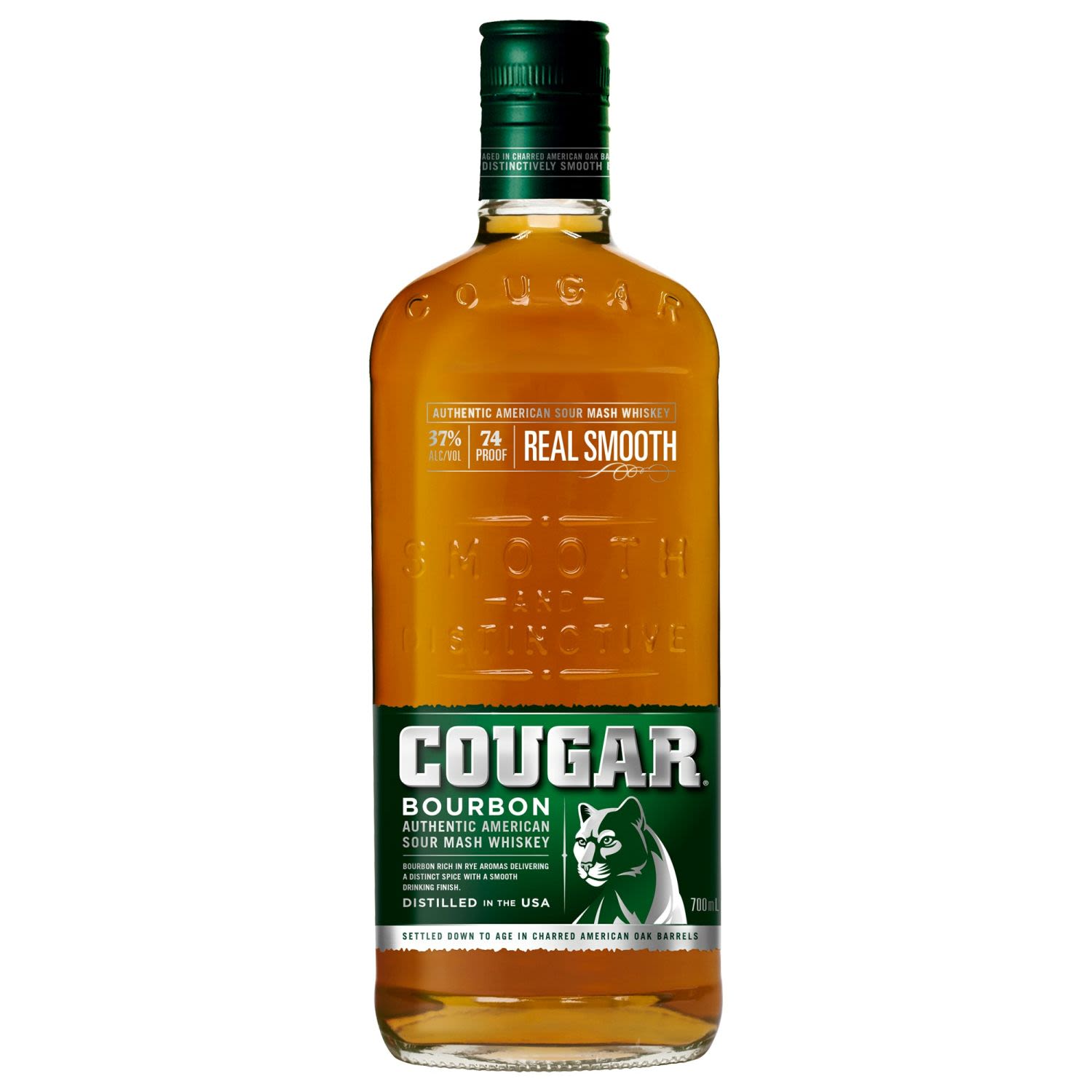 For years Cougar Bourbon had been perfecting this authentic sour mash recipe, utilising generations of experience to create a smooth bourbon whiskey. It all starts with the freshest local corn, grains, and pure aquifer water. Cougar is distilled using only the most traditional methods and then settled down in charred American oak barrels. The result is a smooth bourbon deep in character and rich in rye aromas, delivering a distinct spice with a smooth drinking finish. </p>
<p><br></p>
<p><strong>Country of Origin:</strong> USA</p>
<p><br></p>
<p><strong>Alcohol/Vol: </strong>37.00%</p>
<p><br></p>
<p><strong>Standard Drinks:</strong> 20</p>
<p><br></p>
<p><strong>Pack:</strong> Bottle</p><br /> <br />Alcohol Volume: 37.00%<br /><br />Pack Format: Bottle<br /><br />Standard Drinks: 20</br /><br />Pack Type: Bottle<br /><br />Country of Origin: USA<br />