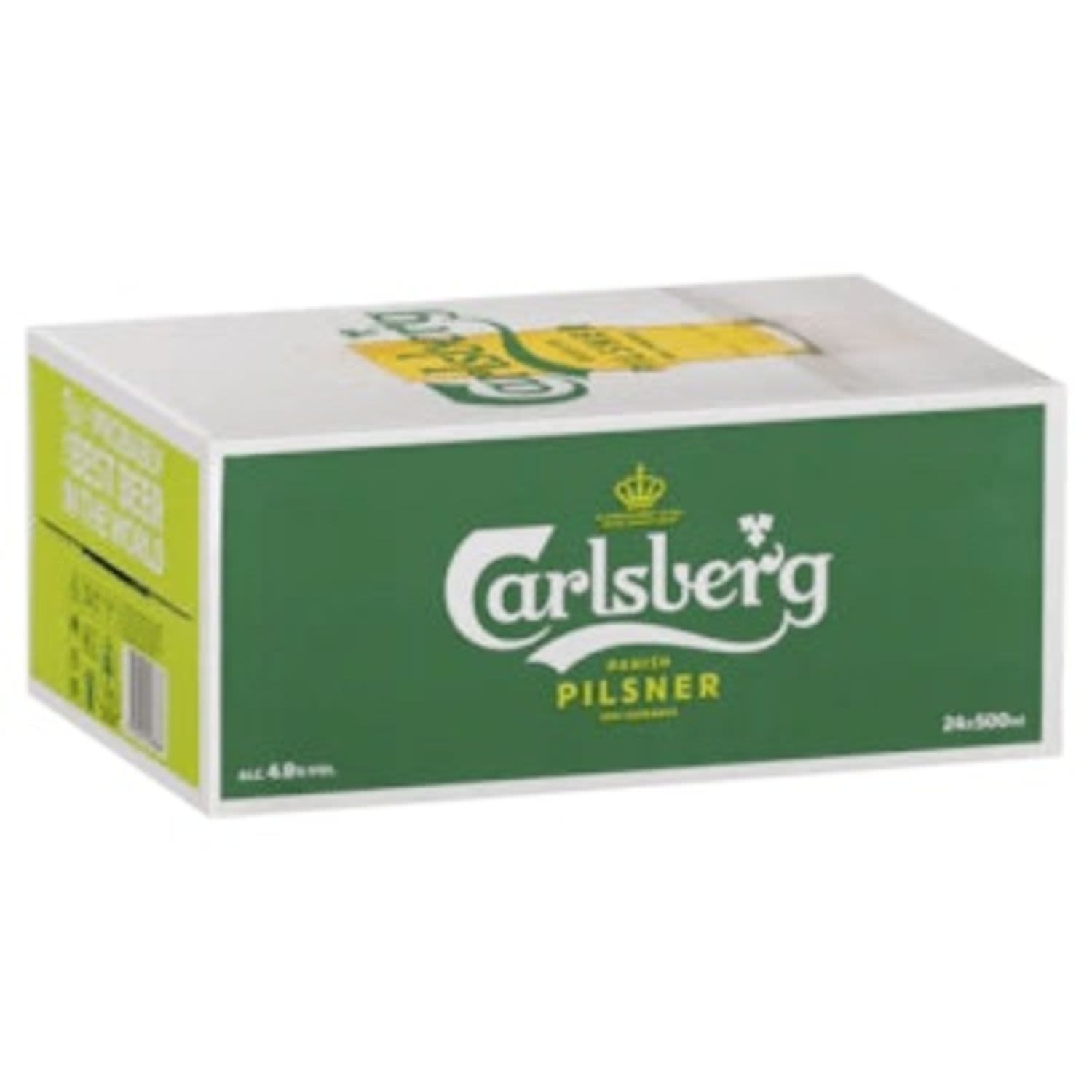 With its clean crisp taste and satisfying depth of flavour, Carlsberg pilsner epitomises refreshing. Full bodied with a prominent rich golden colour, brewed with uncompromising quality to deliver the ultimate lager experience.<br /> <br />Alcohol Volume: 4.80%<br /><br />Pack Format: 24 Pack<br /><br />Standard Drinks: 1.9</br /><br />Pack Type: Can<br /><br />Country of Origin: Denmark<br />