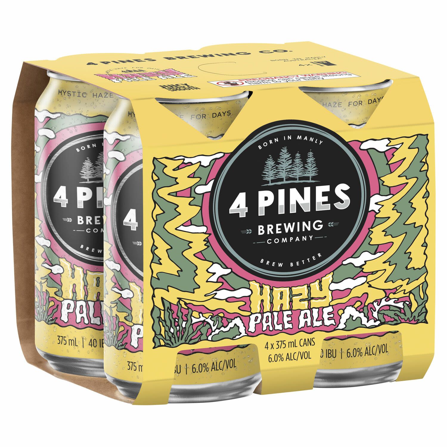 4 Pines Hazy Pale Ale Can 375mL 4 Pack