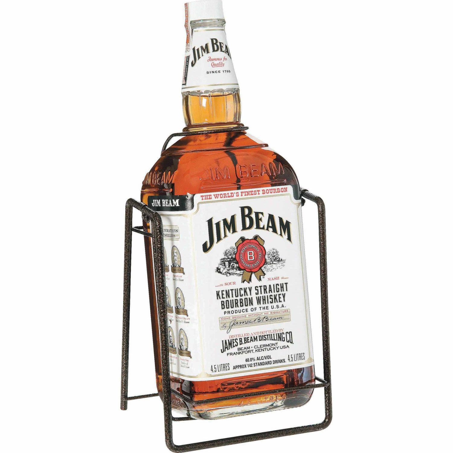 Jim Beam White Label Bottle & Cradle 4.5L