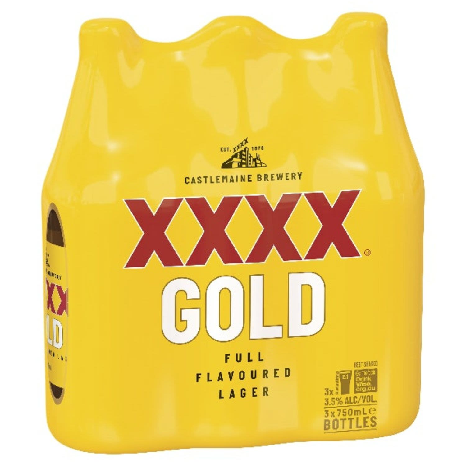 XXXX Gold Lager Bottle 750mL 3 Pack