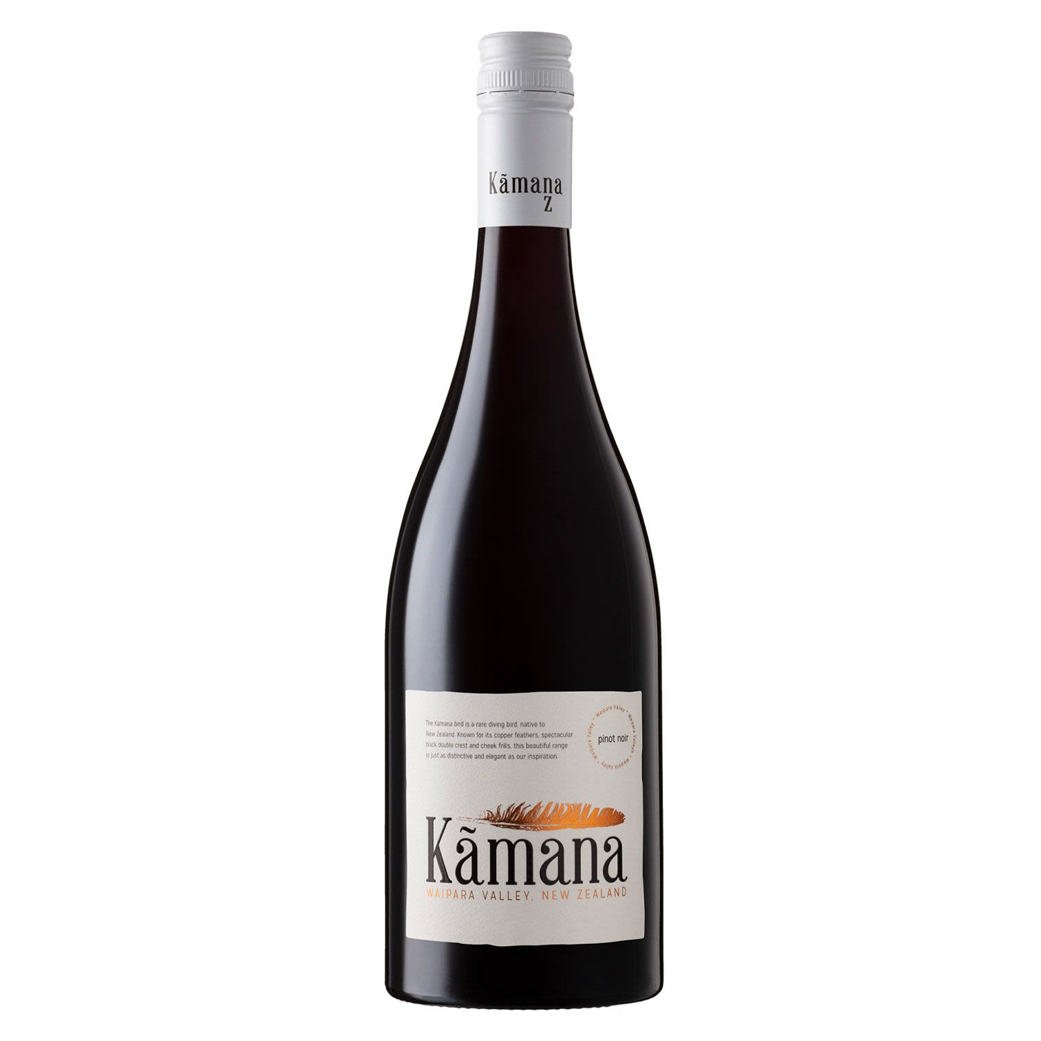 Kamana is a full flavoured wine that pays homage to the striking Kamana bird that hails from the same location. Known as majestic and distinctive, the bird mirrors the characteristics that we set out to achieve in crafting this wine. Aromatics of ripe cherry with a smoky oak complexity and lingering savoury finish. Pair with duck and poultry.<br /> <br />Alcohol Volume: 13.00%<br /><br />Pack Format: Bottle<br /><br />Standard Drinks: 7.7</br /><br />Pack Type: Bottle<br /><br />Country of Origin: New Zealand<br /><br />Region: Waipara Valley<br /><br />Vintage: Vintages Vary<br />