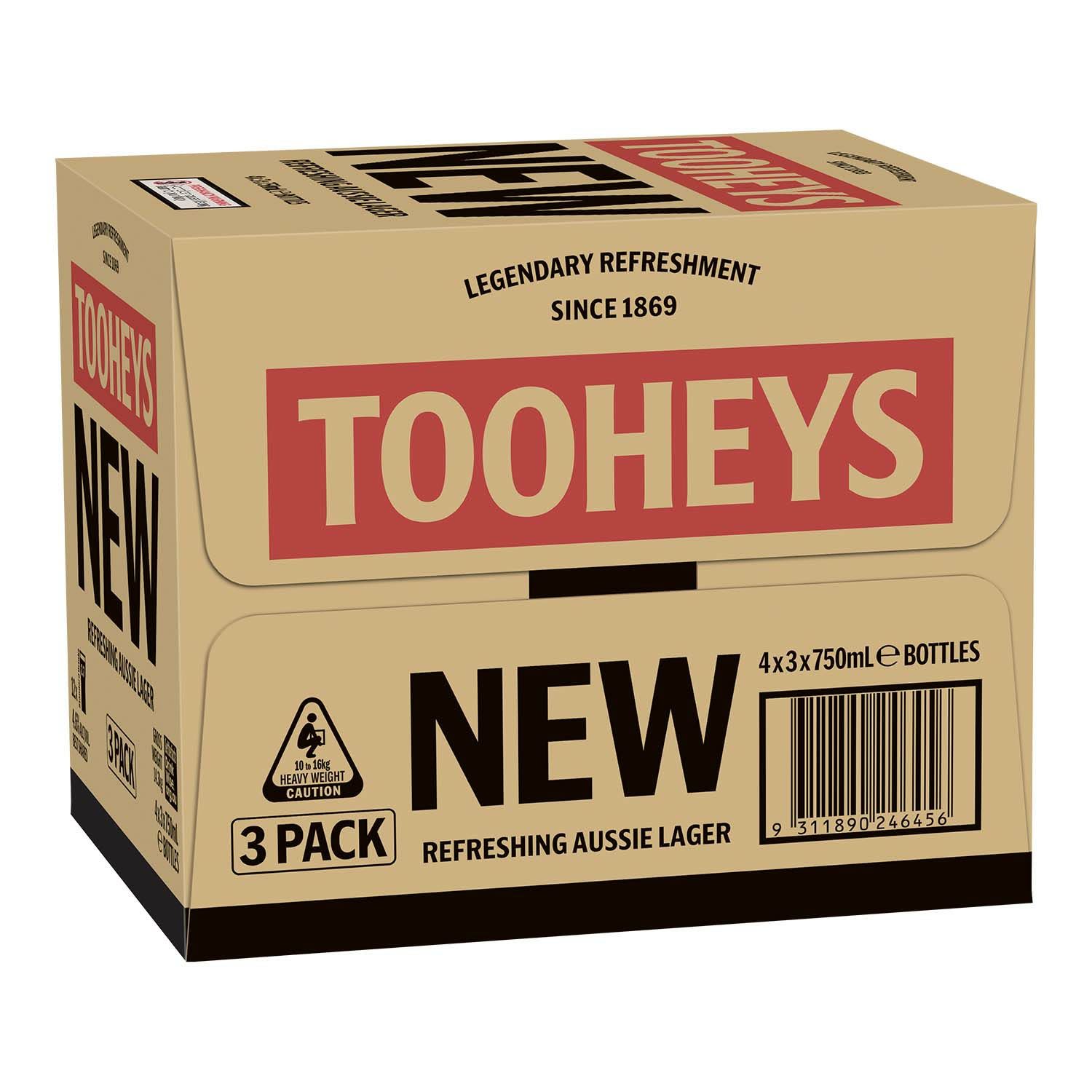 Tooheys New Bottle 750mL (4 x 3 Pack)