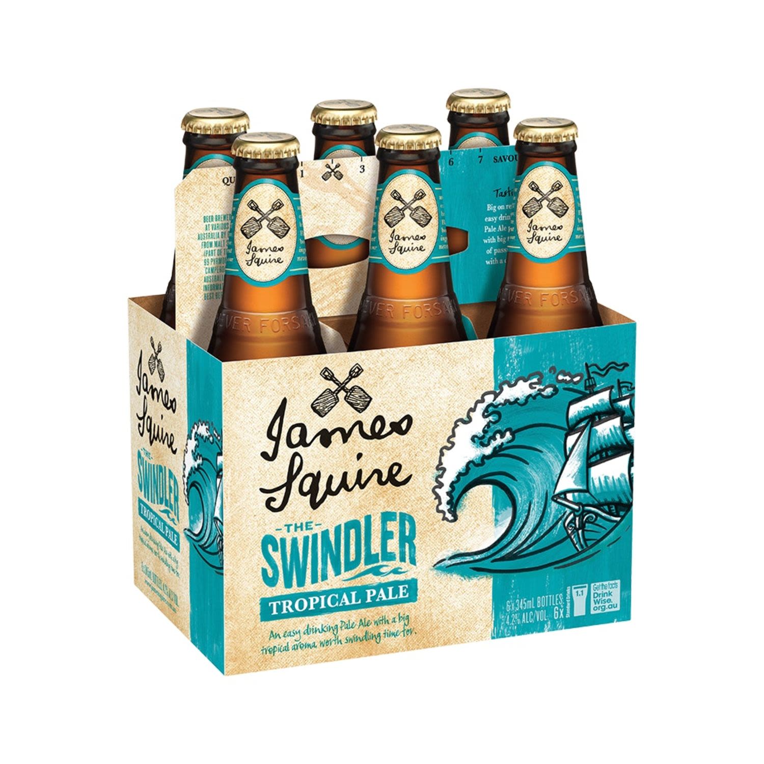James Squire The Swindler Tropical Pale Ale Bottle 345mL 6 Pack