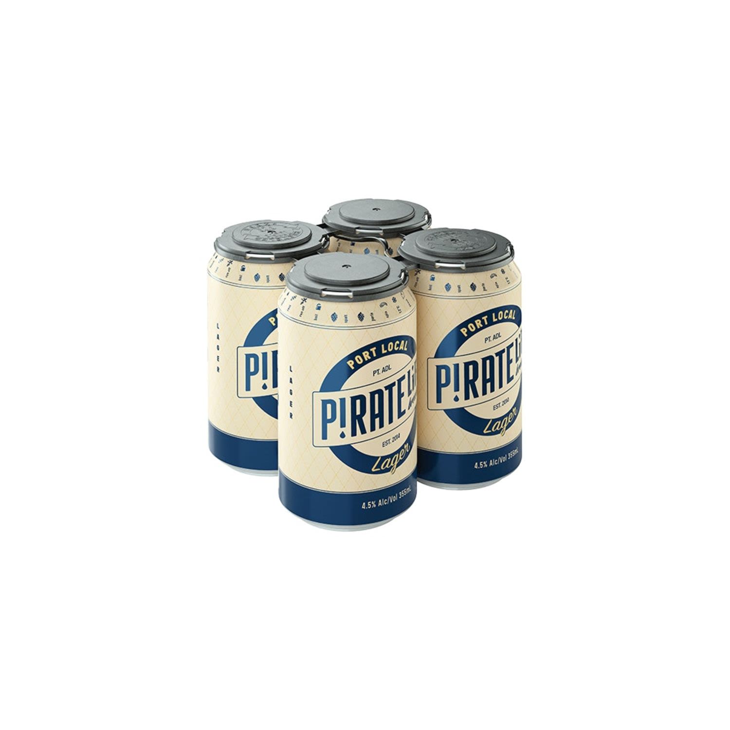Pirate Life Brewing Port Local Lager Can 355mL 4 Pack