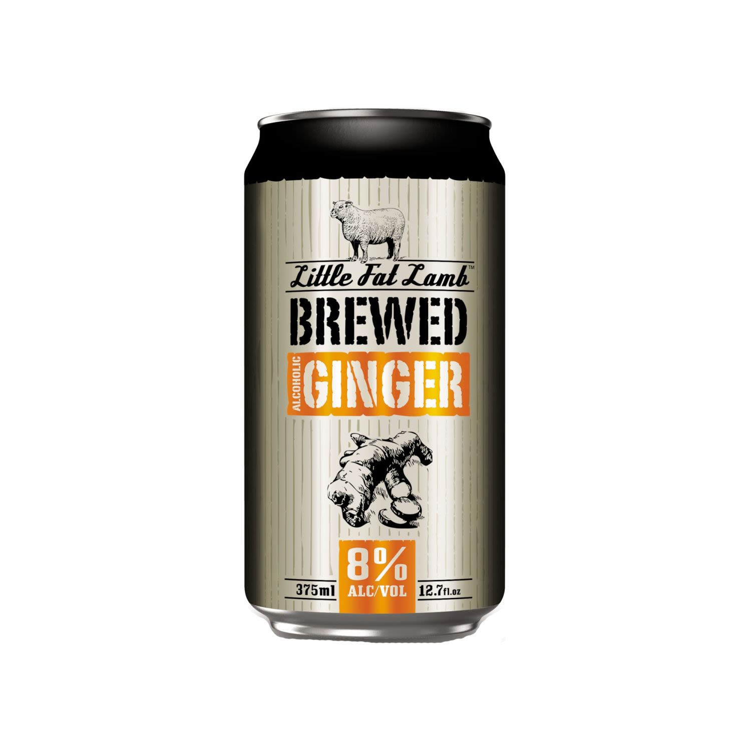 Little Fat Lamb Brewed Ginger Can 375mL 10 Pack