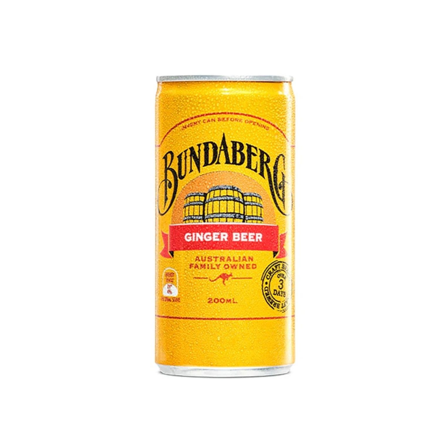 Bundaberg Ginger Beer Can 200mL 4 Pack
