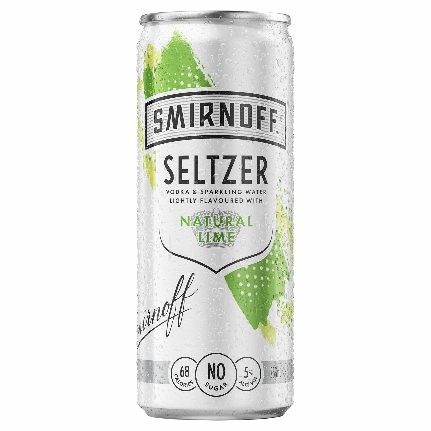 Smirnoff Seltzer Natural Lime Can 250mL